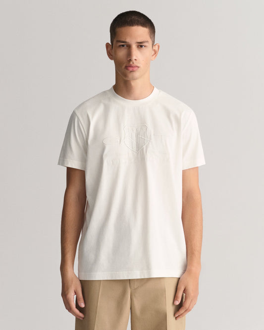 Men's Tonal Shield T-Shirt - EGGSHELL