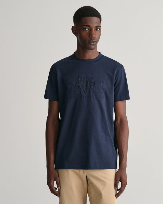 Men's Tonal Shield T-Shirt - EVENING BLUE