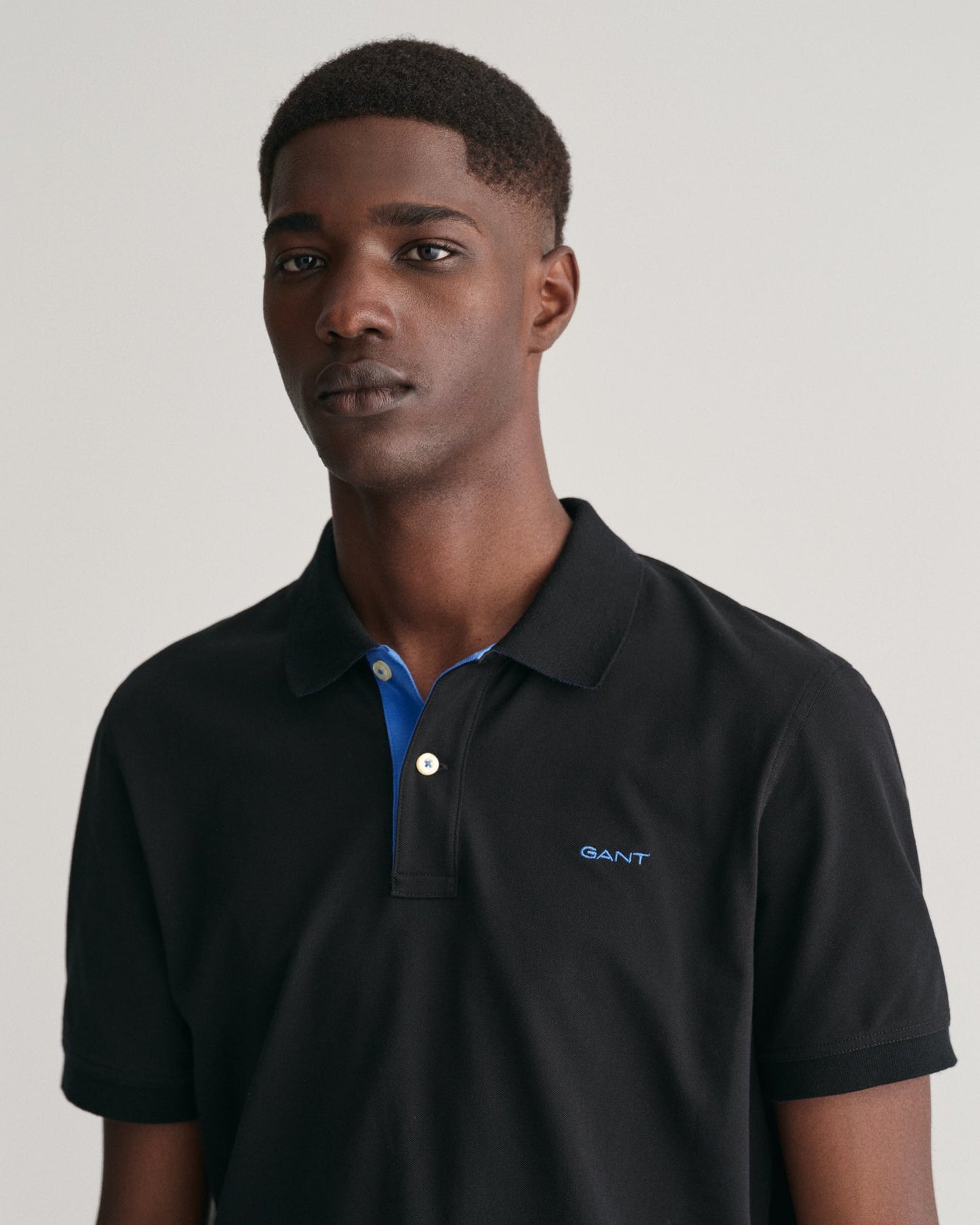 Men's Contrast Piqué Polo Shirt - BLACK