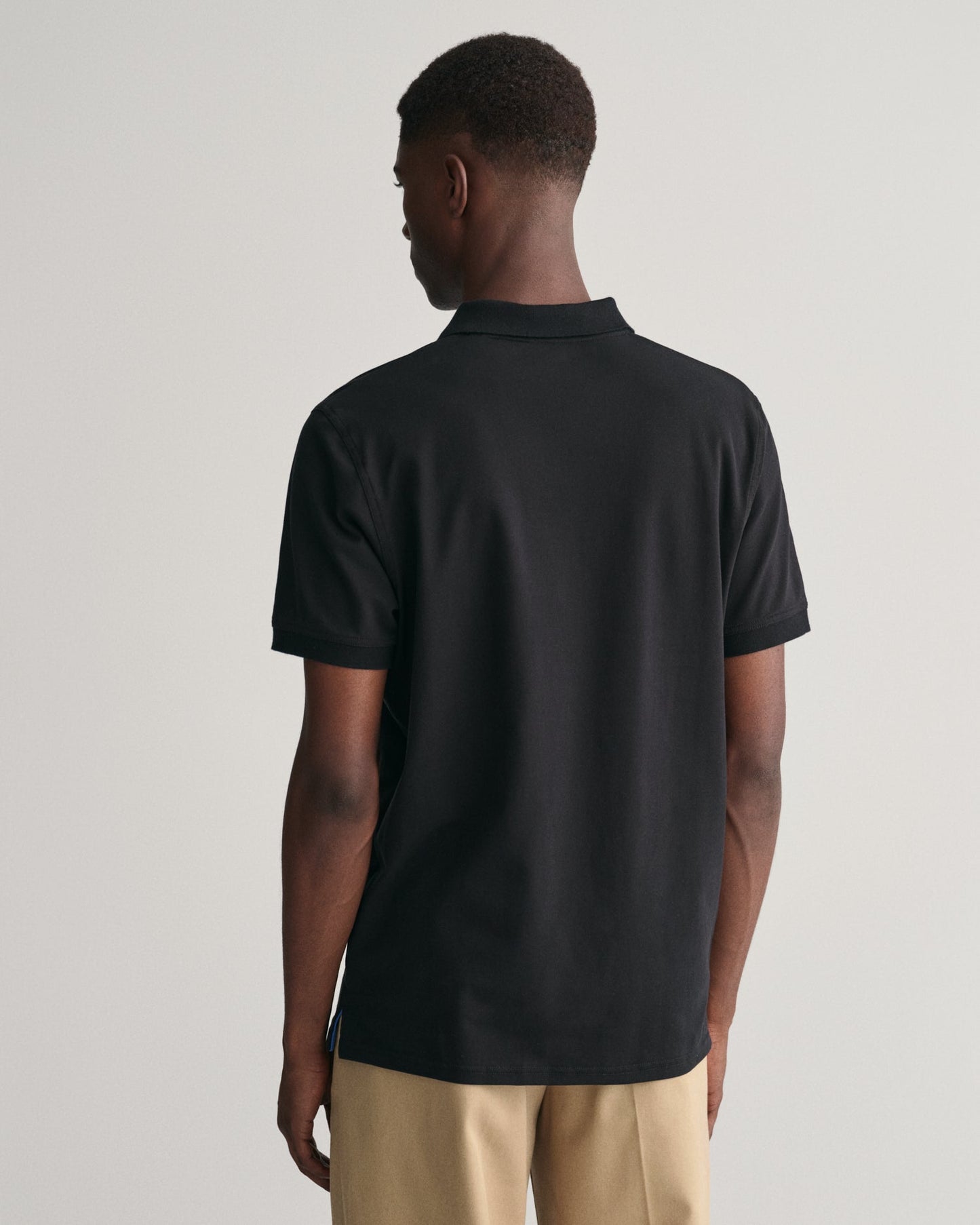 Men's Contrast Piqué Polo Shirt - BLACK