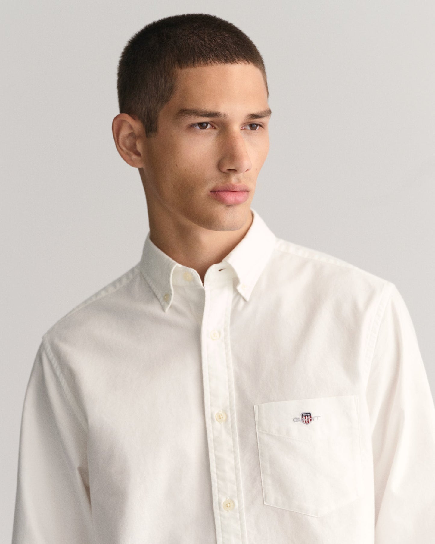 Men's Regular Fit Oxford Shirt - WHITE