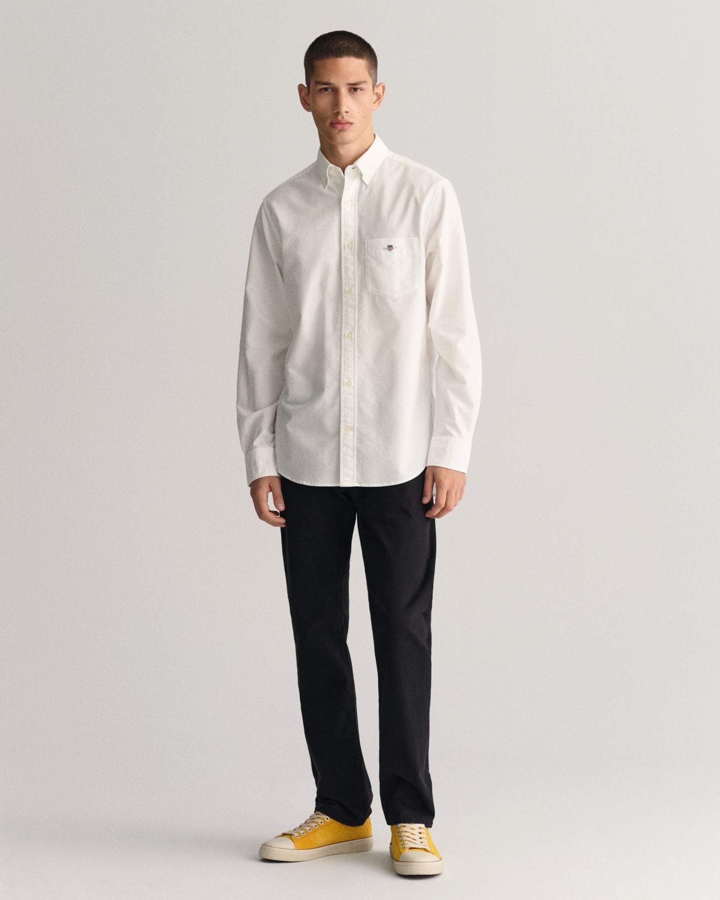 Men's Regular Fit Oxford Shirt - WHITE