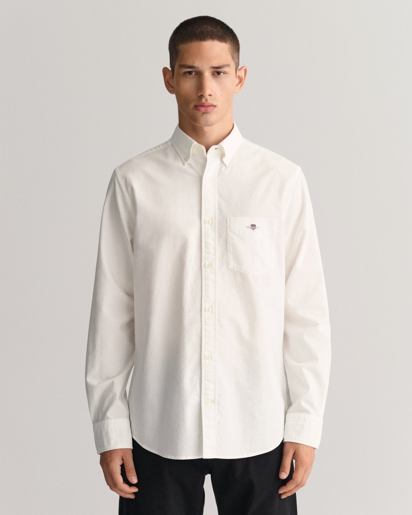 Men's Regular Fit Oxford Shirt - WHITE