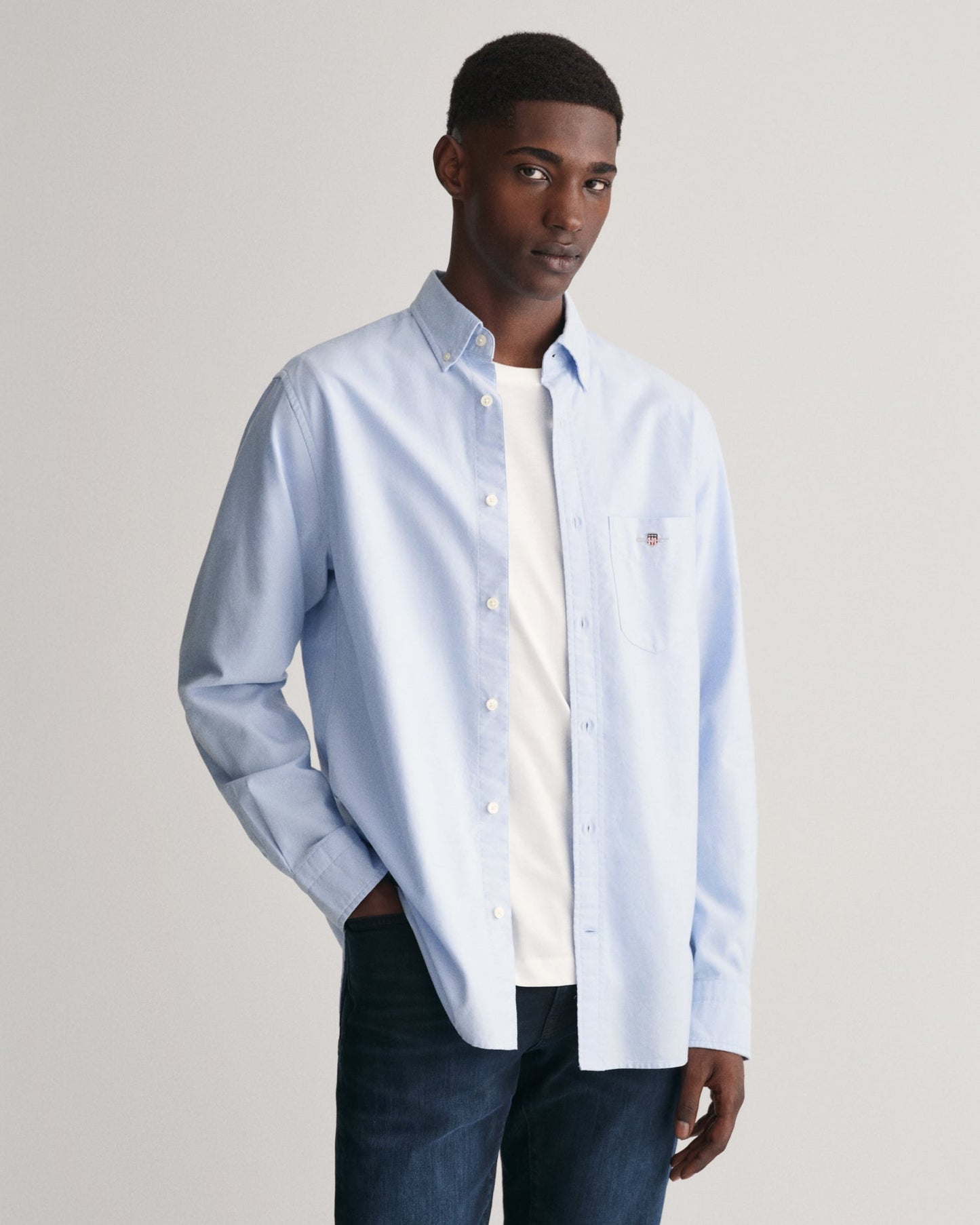 Men's Regular Fit Oxford Shirt - LIGHT BLUE