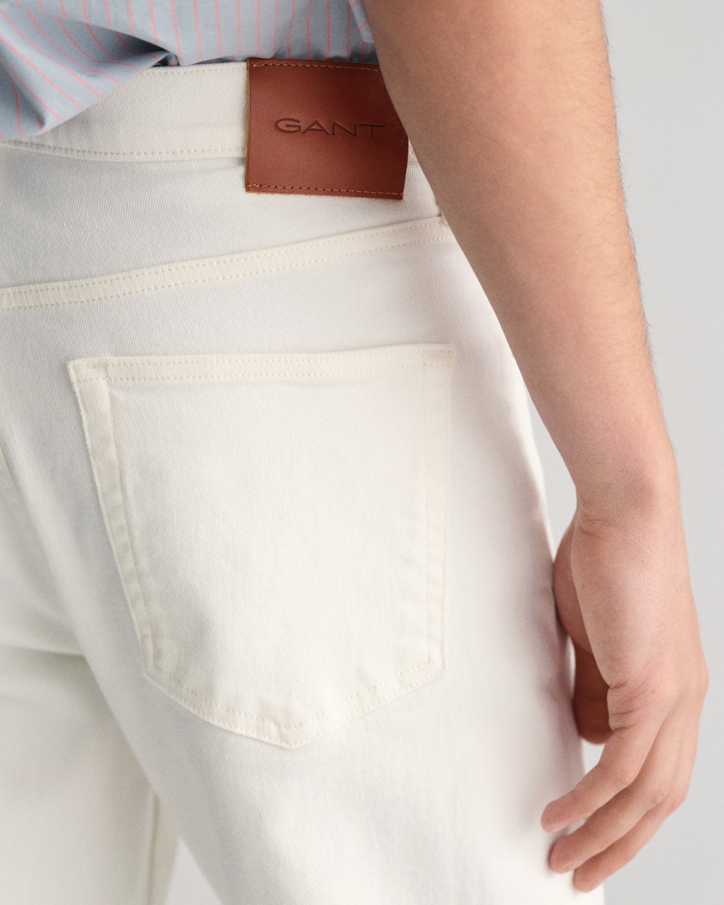 Men's Slim Fit White Jeans - EGGSHELL