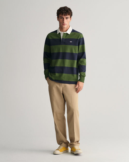 Men's Shield Barstriped Heavy Rugger - PINE GREEN