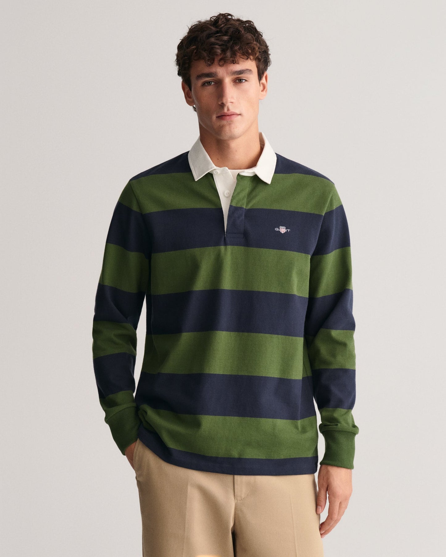 Men's Shield Barstriped Heavy Rugger - PINE GREEN