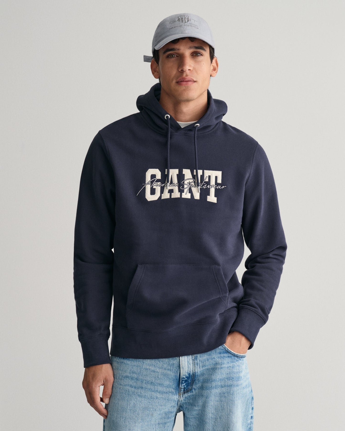 Men's Arch Script Hoodie - EVENING BLUE