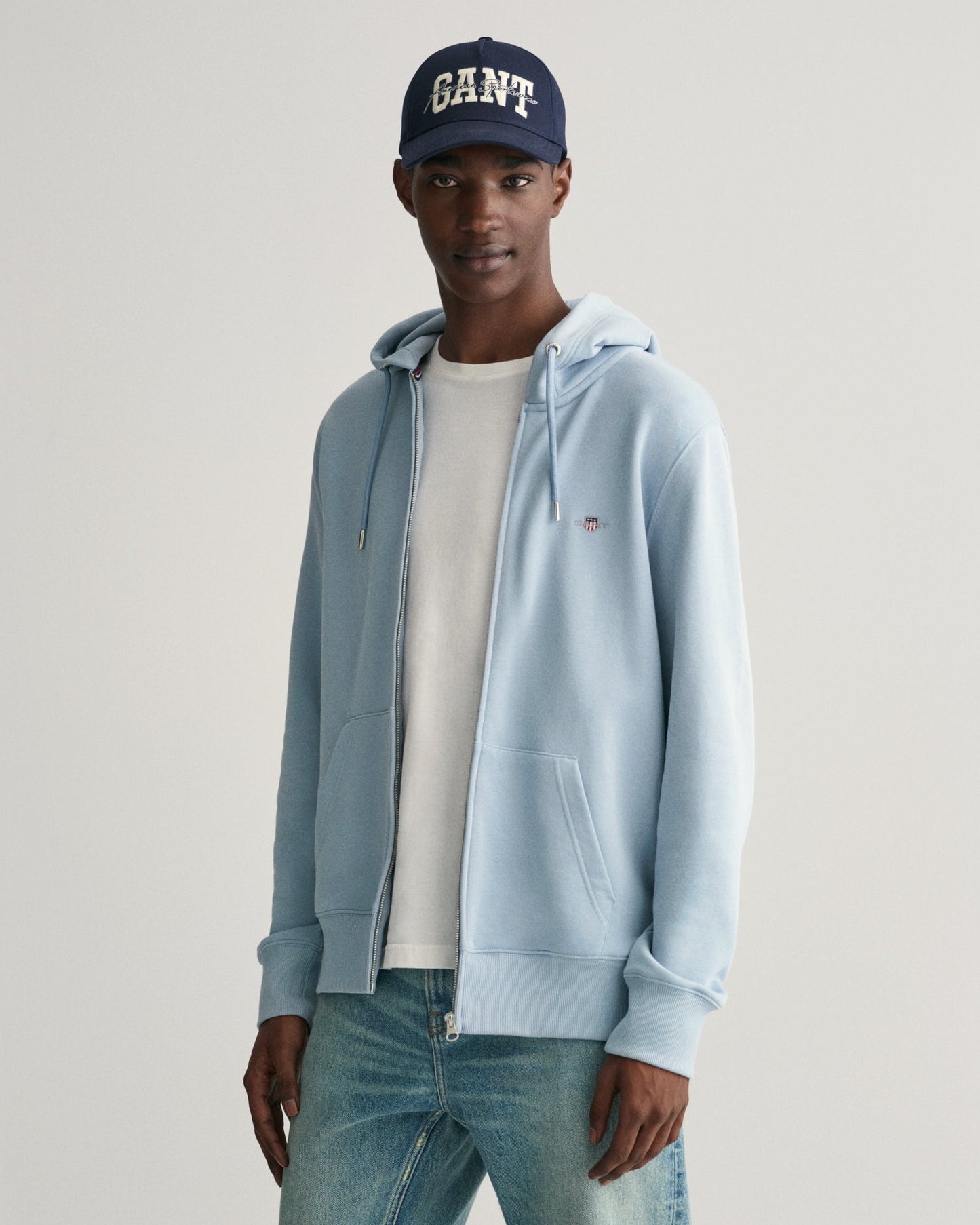 Men's Shield Zip Hoodie - DOVE BLUE