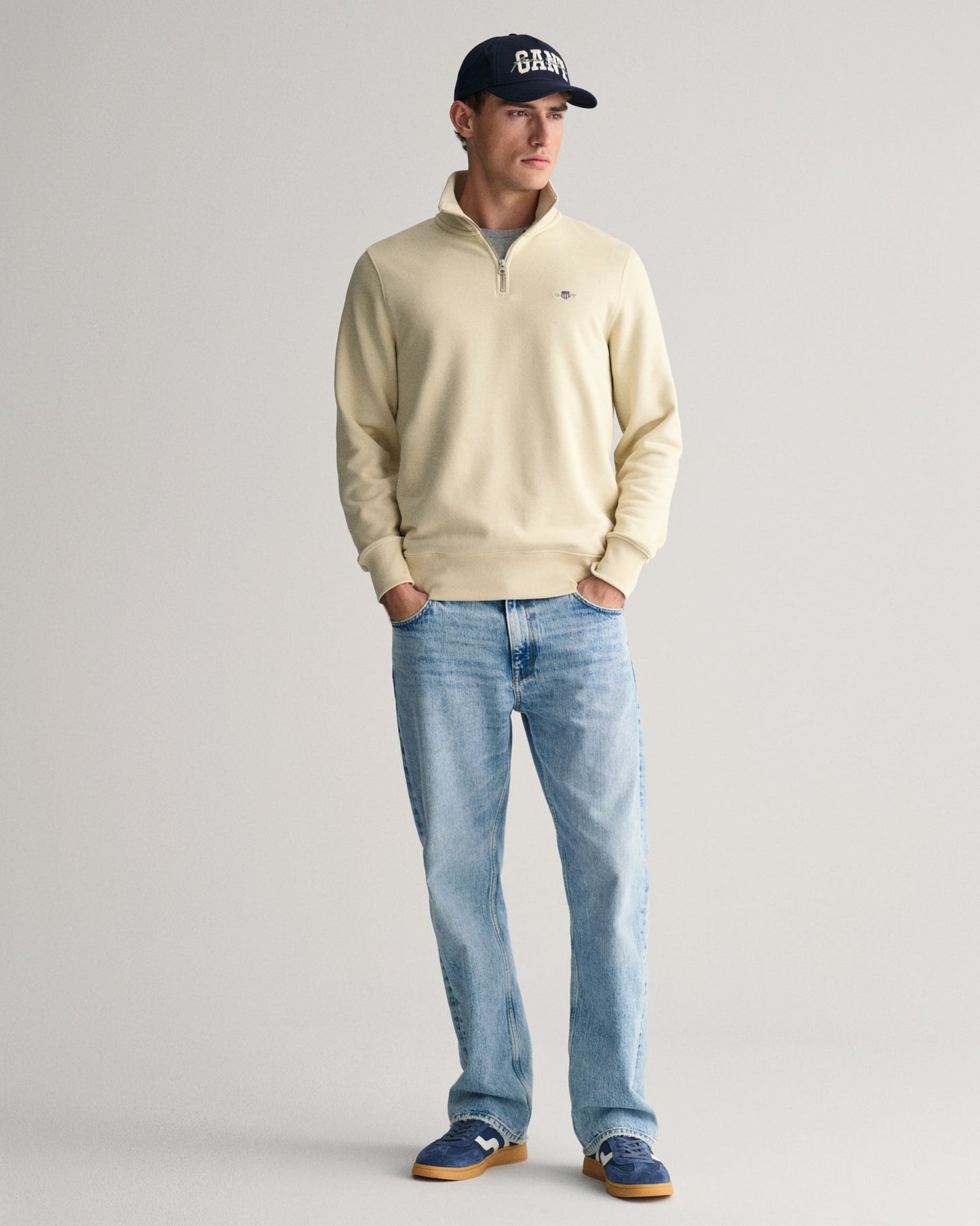 Men's Shield Half-Zip Sweatshirt - SILKY BEIGE