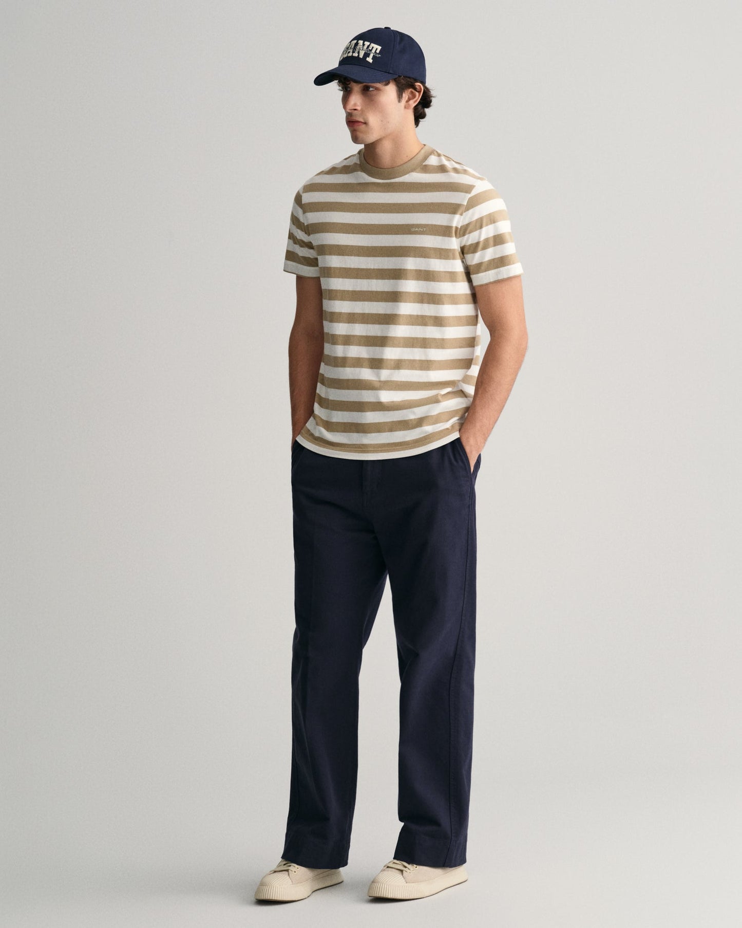 Men's Multi Striped T-Shirt - DRIED KHAKI