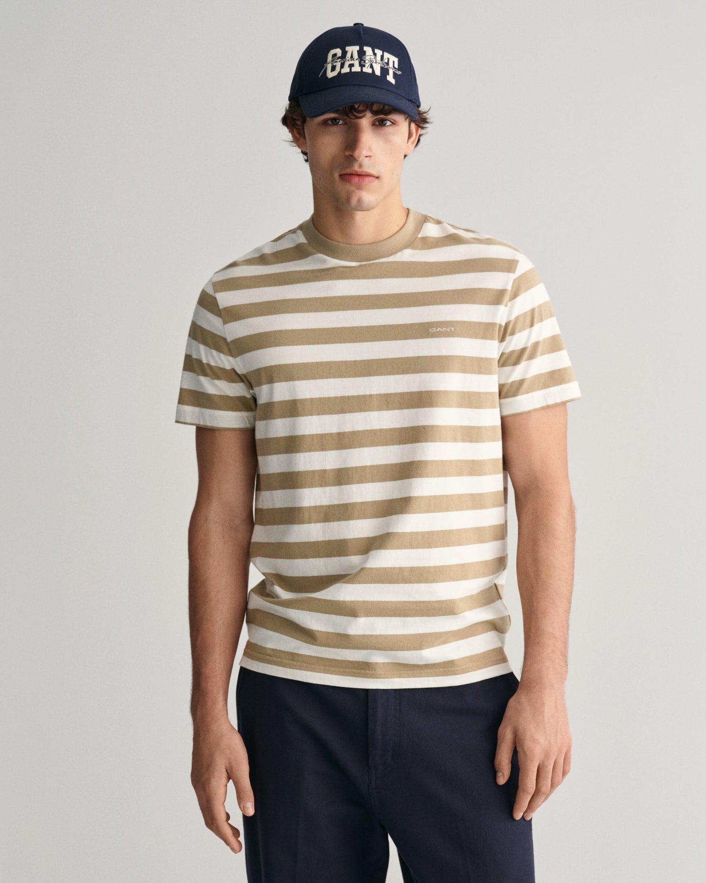 Men's Multi Striped T-Shirt - DRIED KHAKI