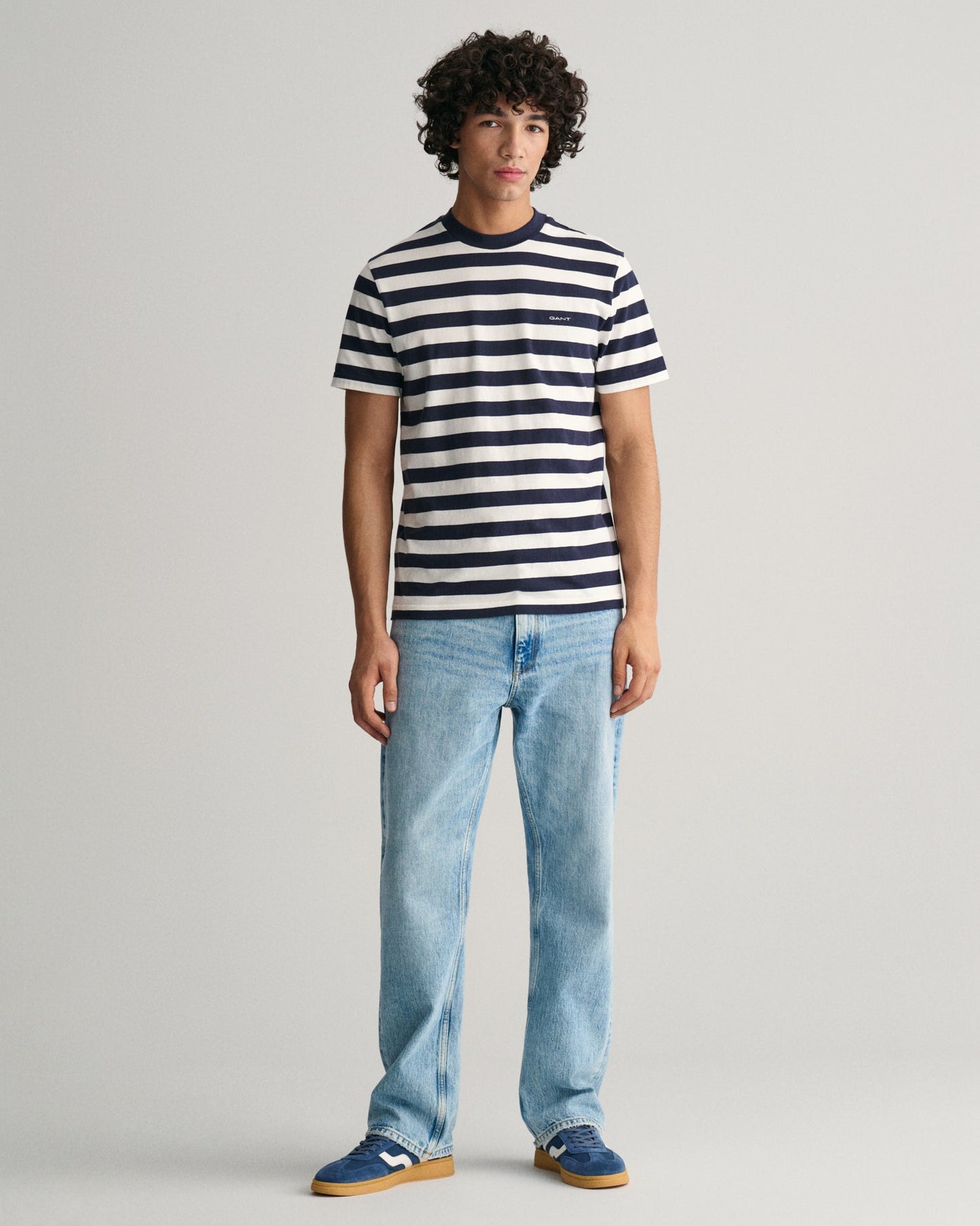 Men's Multi Striped T-Shirt - EVENING BLUE