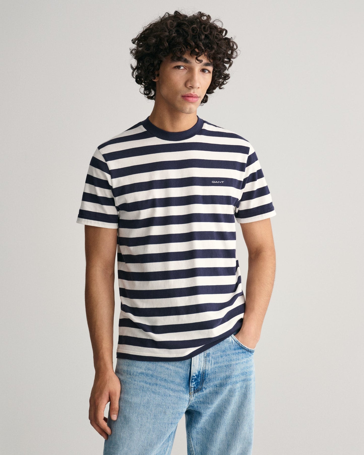 Men's Multi Striped T-Shirt - EVENING BLUE