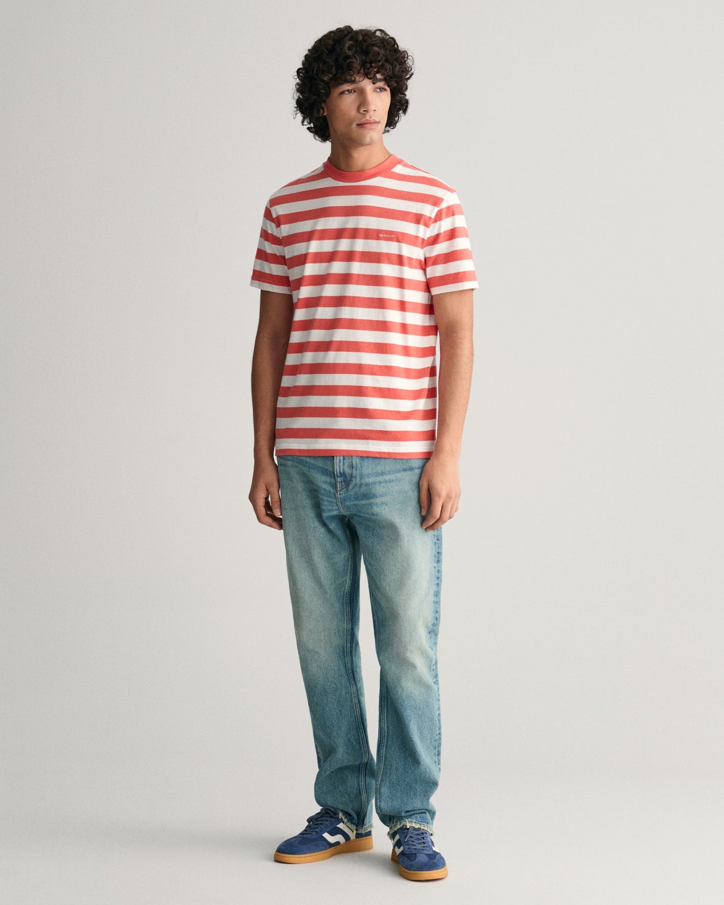 Men's Multi Striped T-Shirt - SUNSET PINK