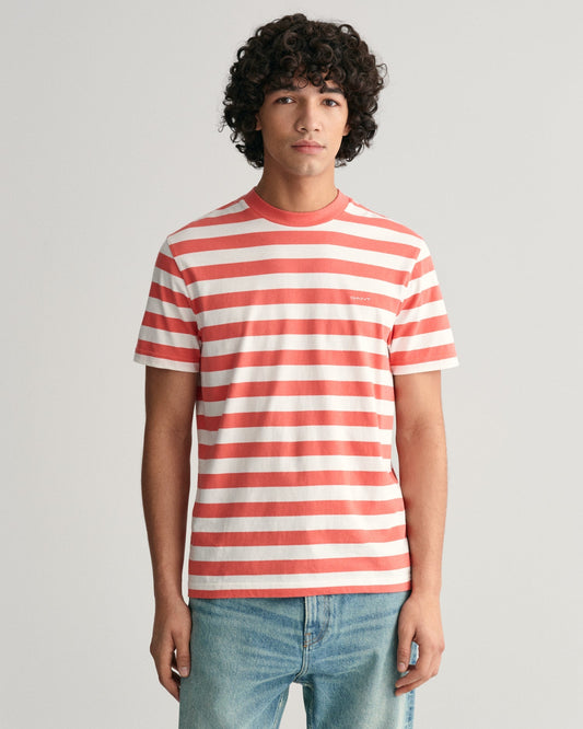 Men's Multi Striped T-Shirt - SUNSET PINK