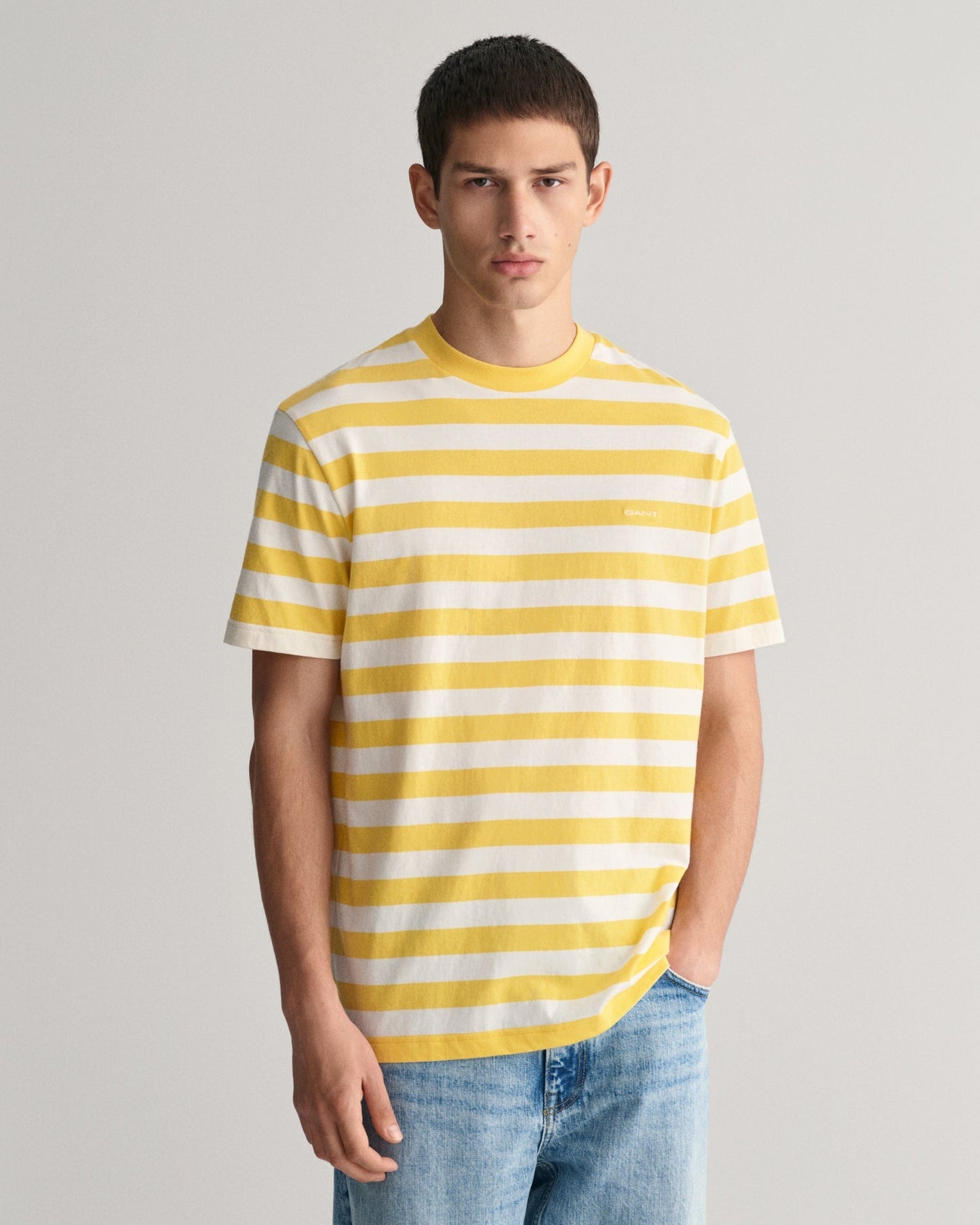 Men's Multi Striped T-Shirt - SMOOTH YELLOW