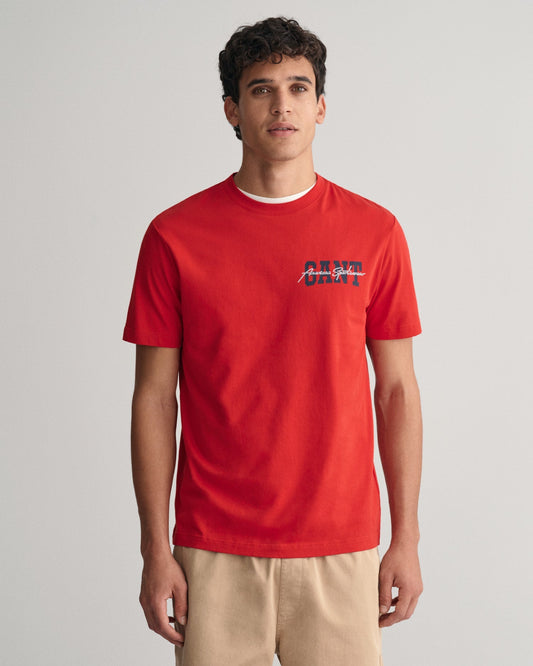 Men's Arch Script Graphic T-Shirt - RUBY RED