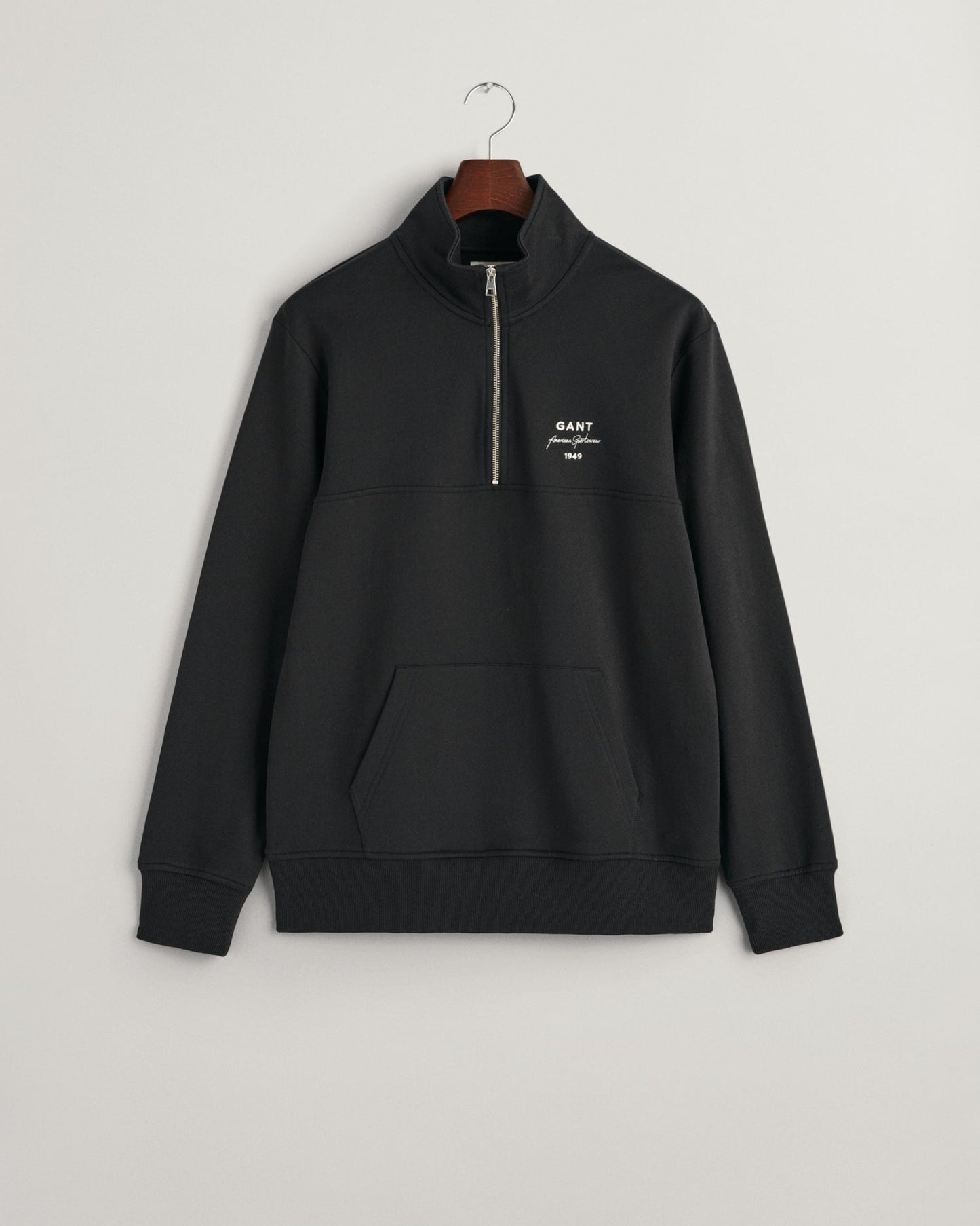 Men's Script Graphic Half-Zip Sweatshirt - BLACK