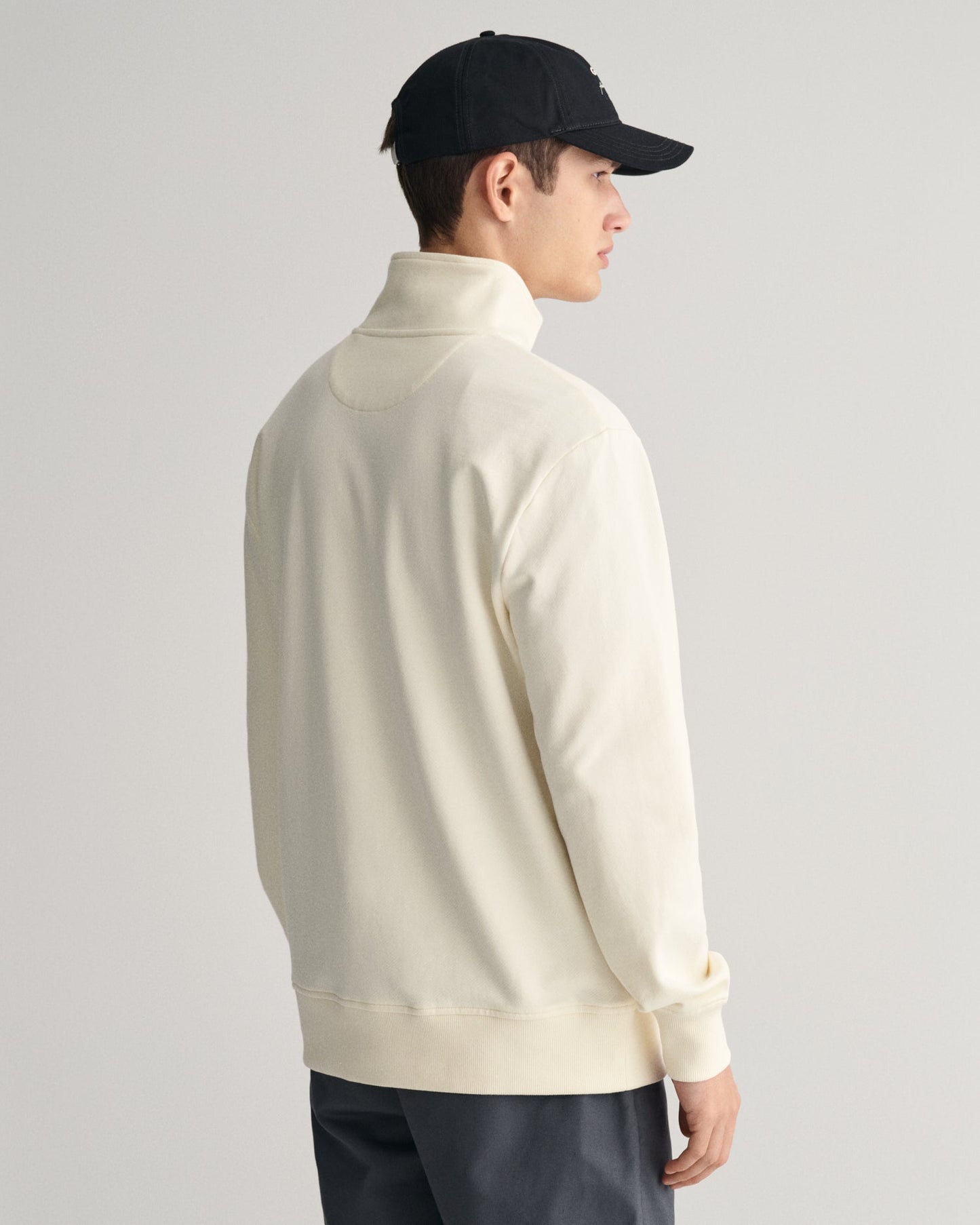 Men's Script Graphic Half-Zip Sweatshirt - CREAM