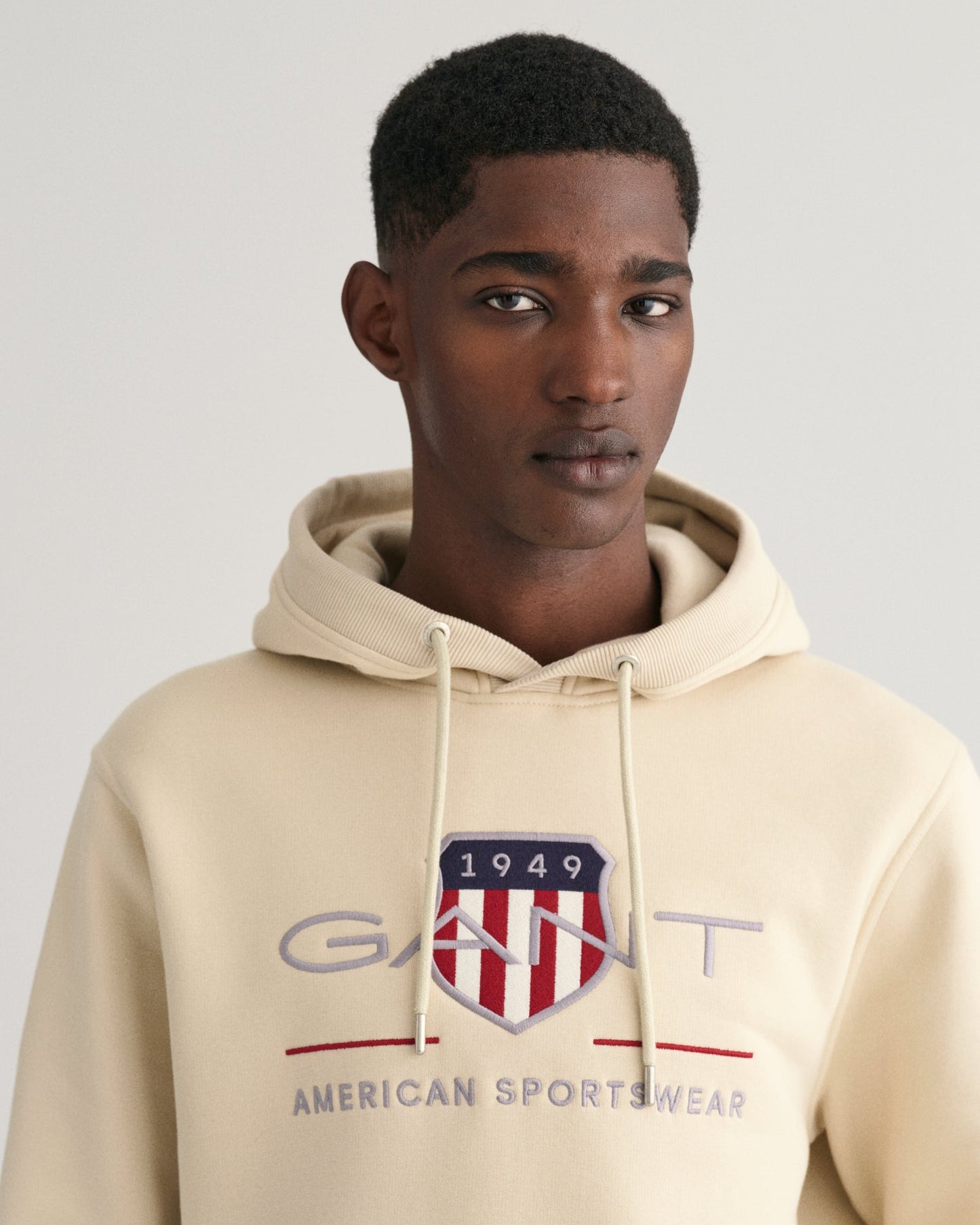 Men's Archive Shield Hoodie - SILKY BEIGE