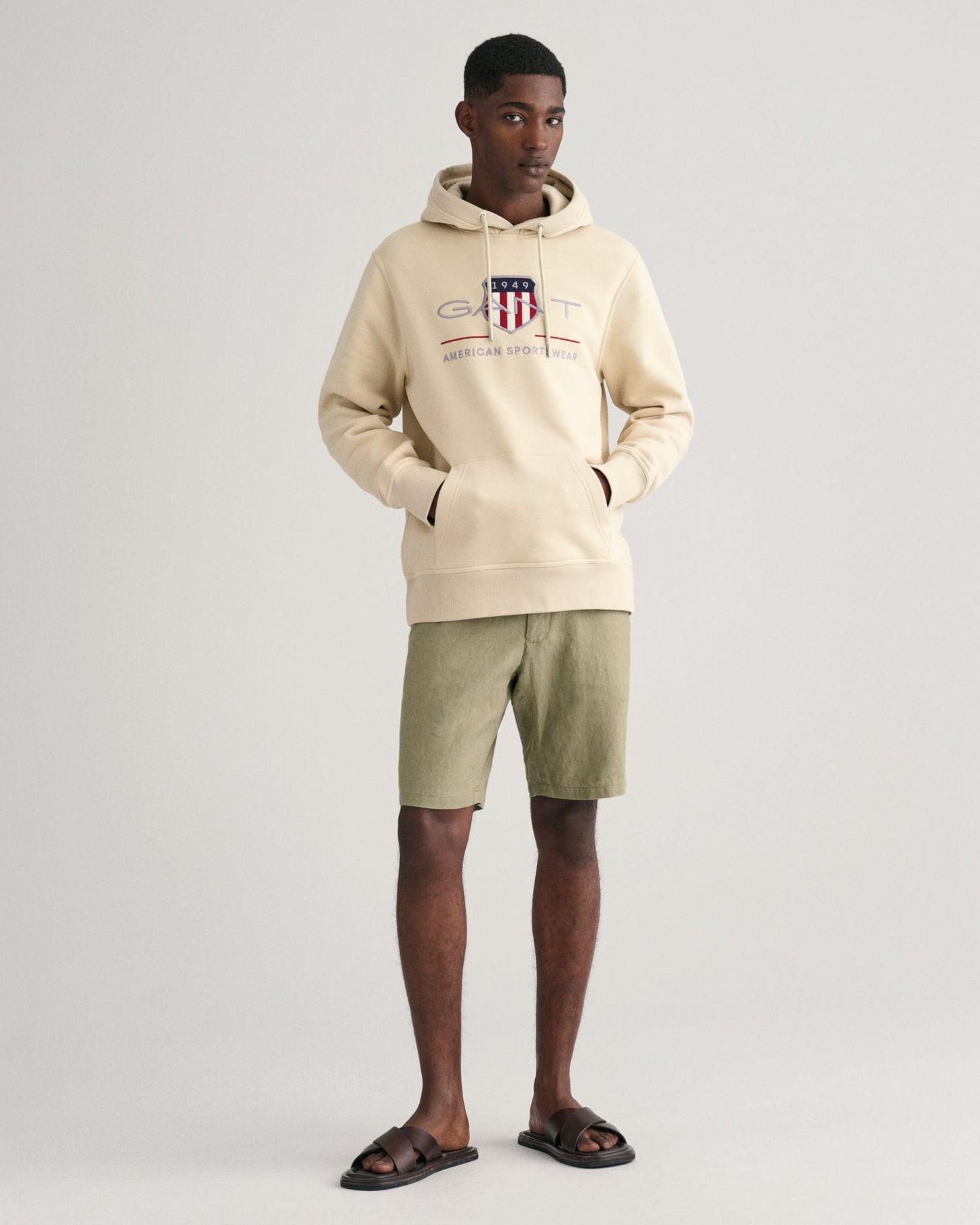 Men's Archive Shield Hoodie - SILKY BEIGE