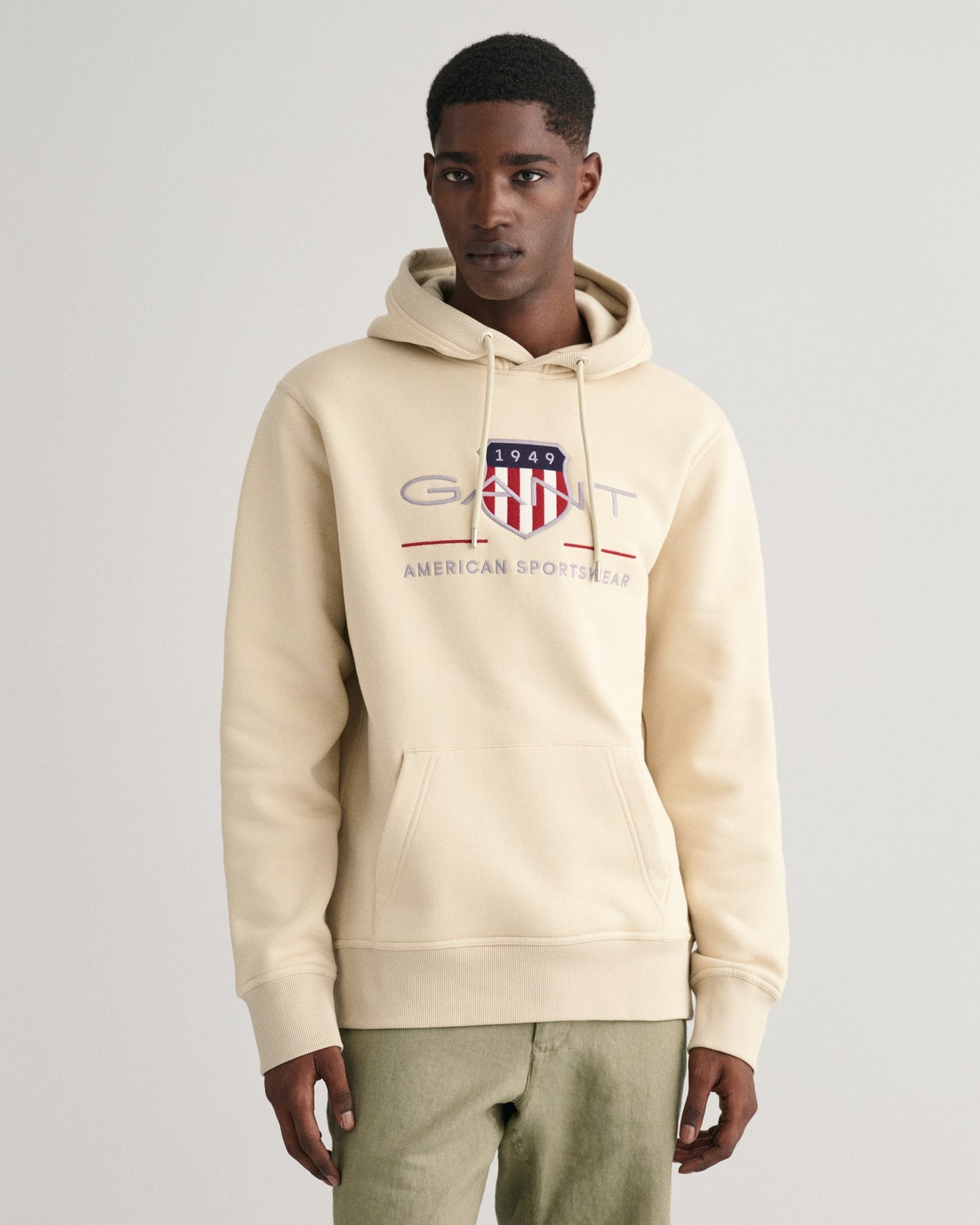 Men's Archive Shield Hoodie - SILKY BEIGE