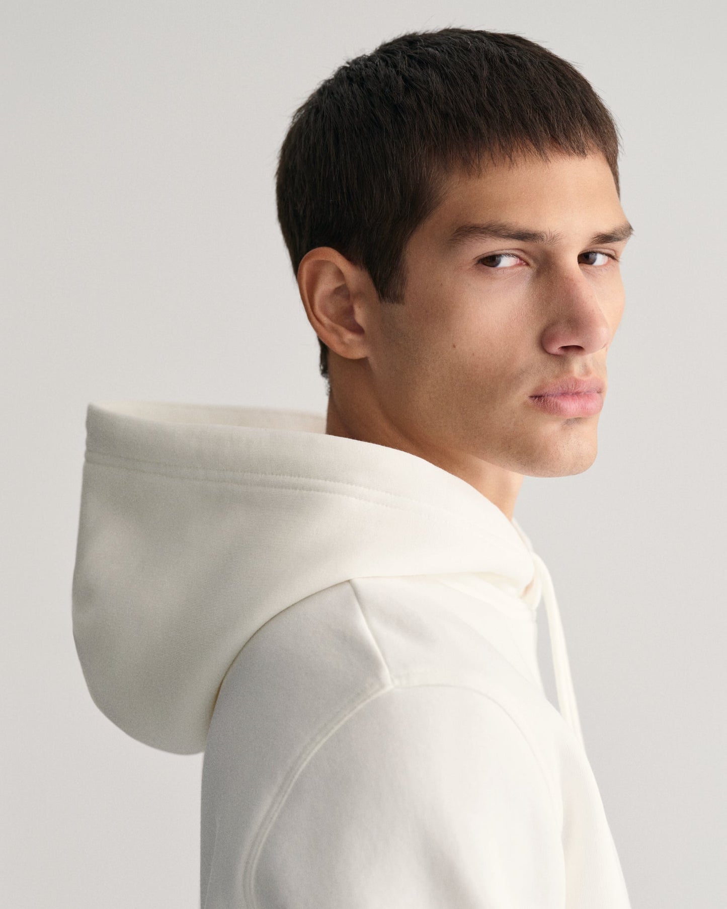 Men's Medium Archive Shield Hoodie - EGGSHELL