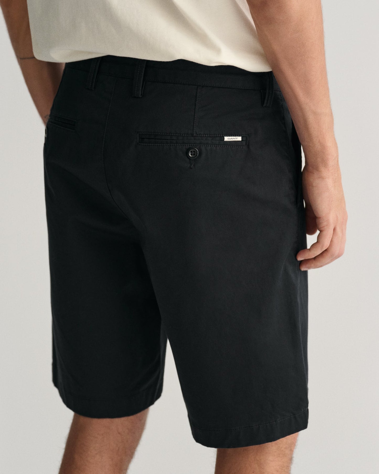 Men's Slim Fit Twill Shorts - BLACK