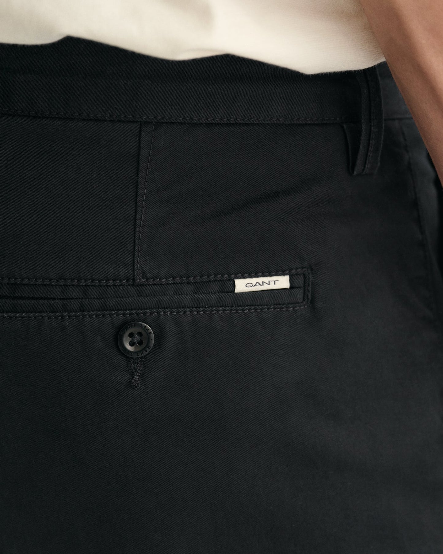 Men's Slim Fit Twill Shorts - BLACK