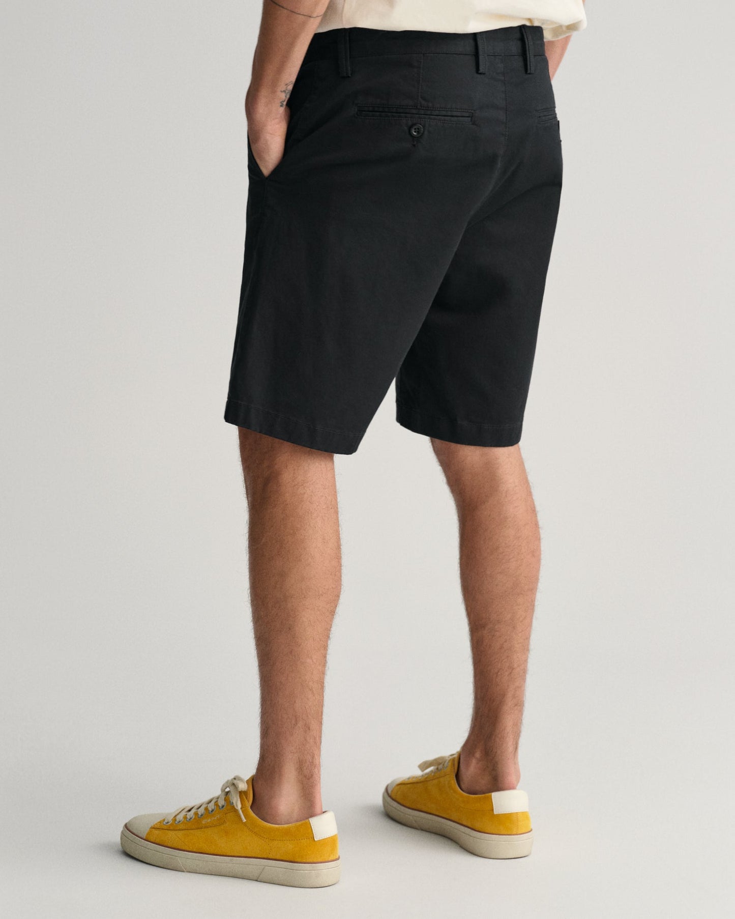 Men's Slim Fit Twill Shorts - BLACK