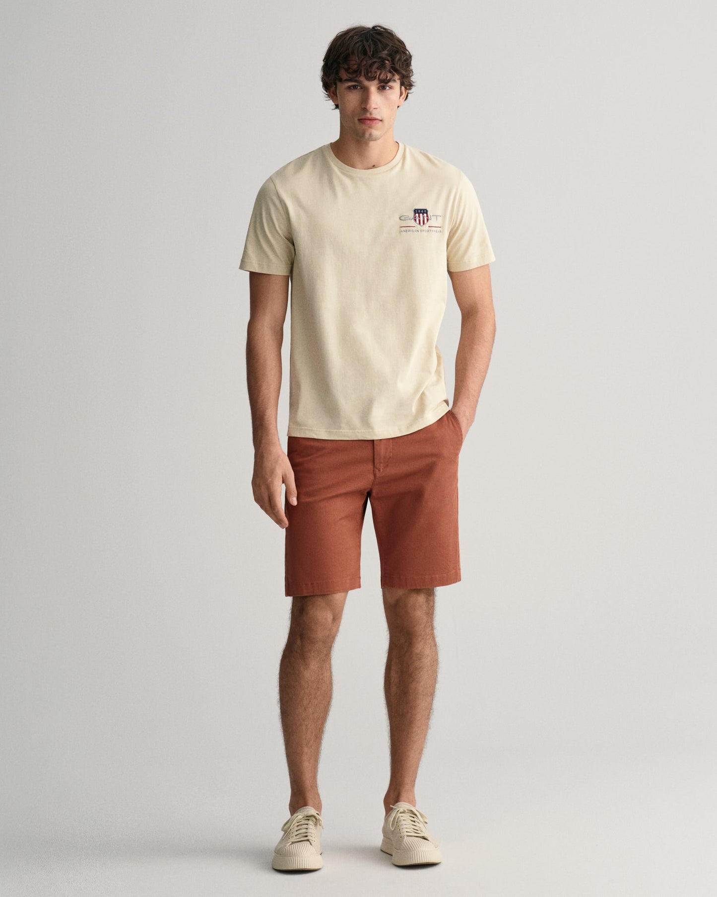 Men's Slim Fit Twill Shorts - SYRUP BROWN