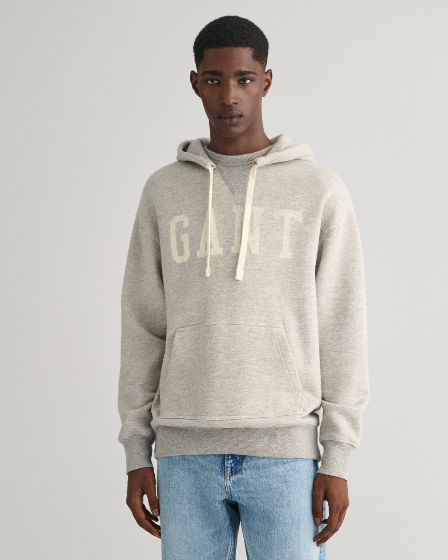 Men's Graphic Melange Hoodie - GREY MELANGE