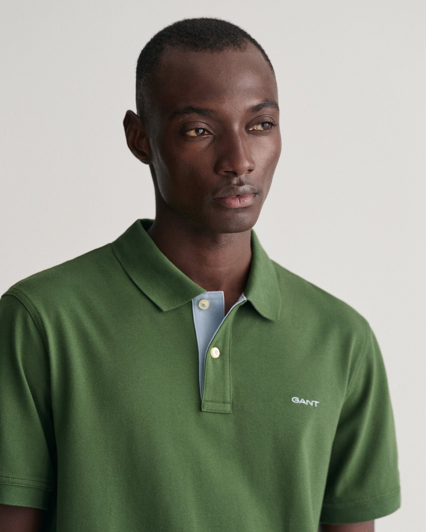 Men's Contrast Piqué Polo Shirt - PINE GREEN