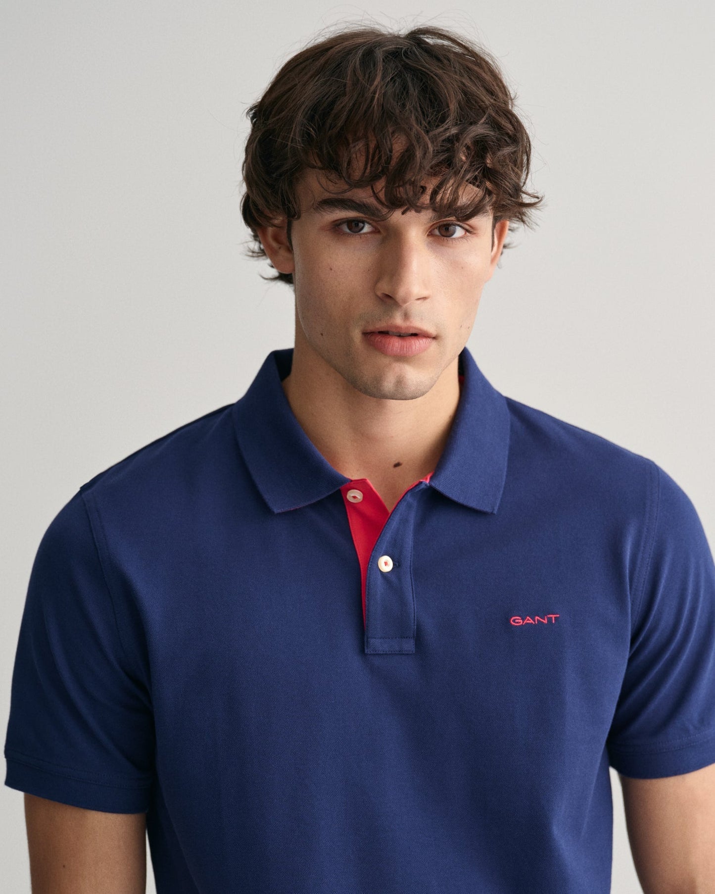 Men's Contrast Piqué Polo Shirt - PERSIAN BLUE