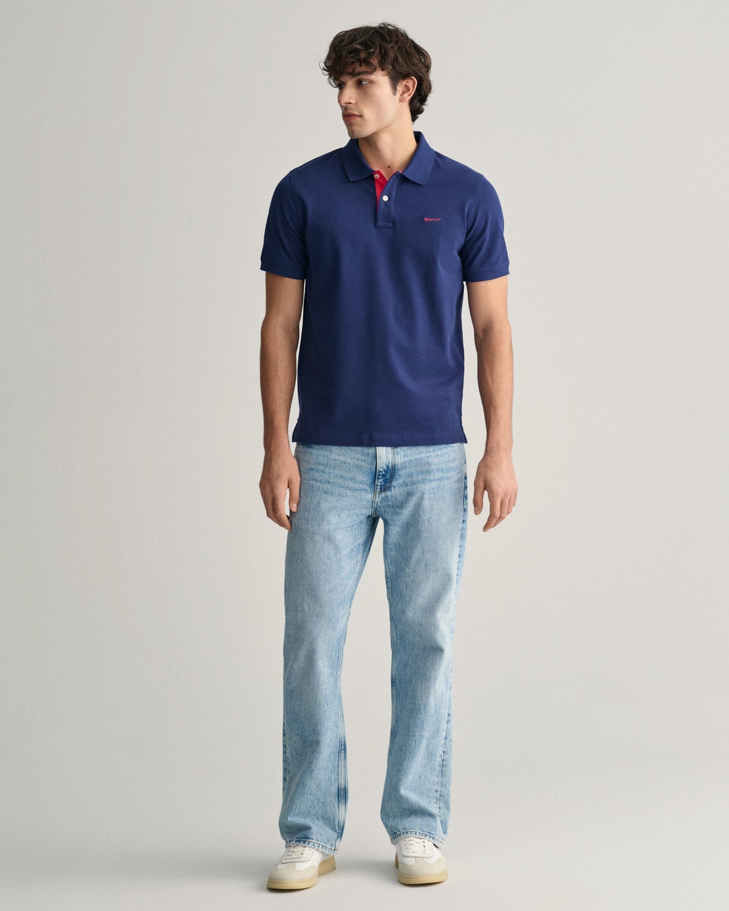 Men's Contrast Piqué Polo Shirt - PERSIAN BLUE