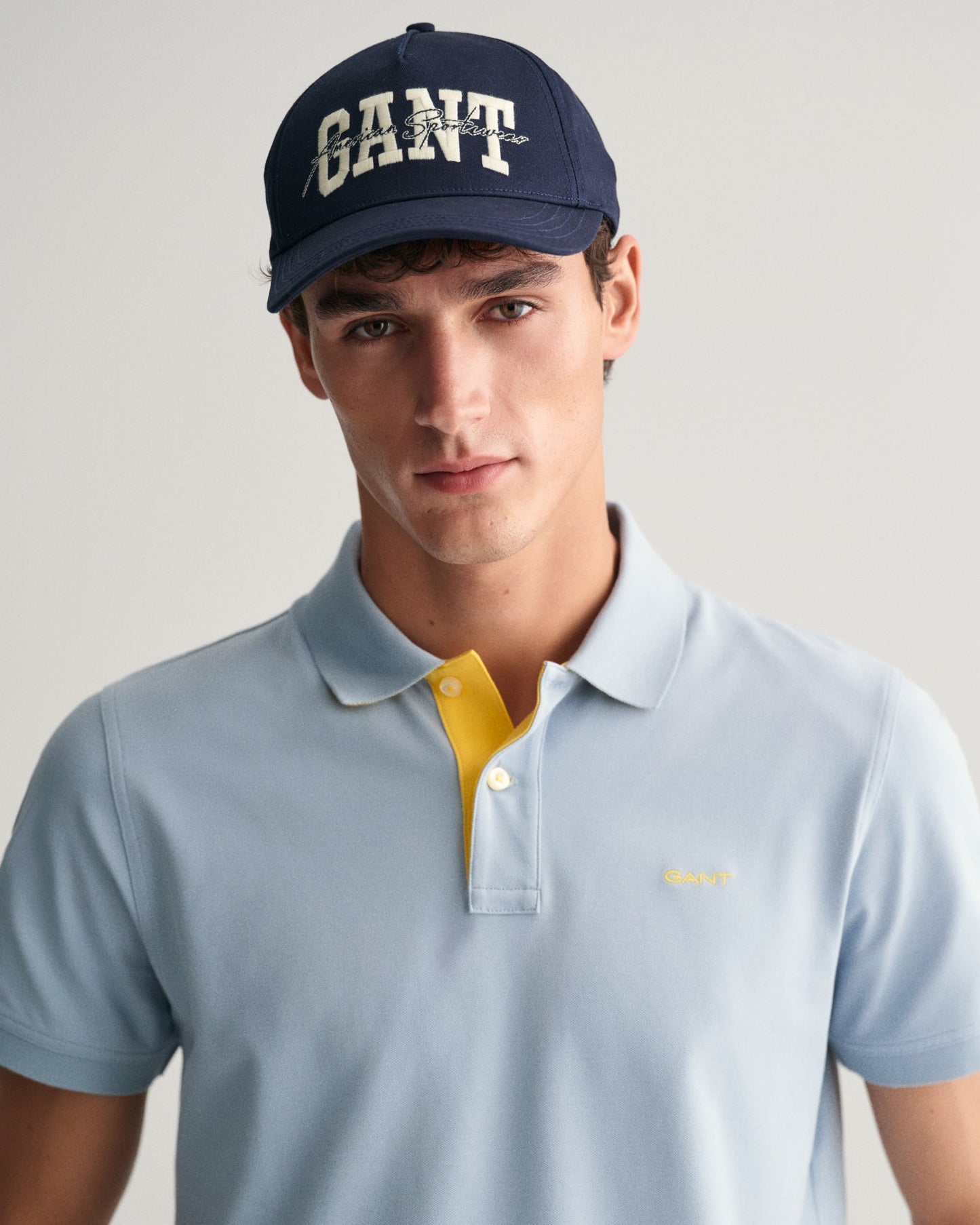 Men's Contrast Piqué Polo Shirt - DOVE BLUE