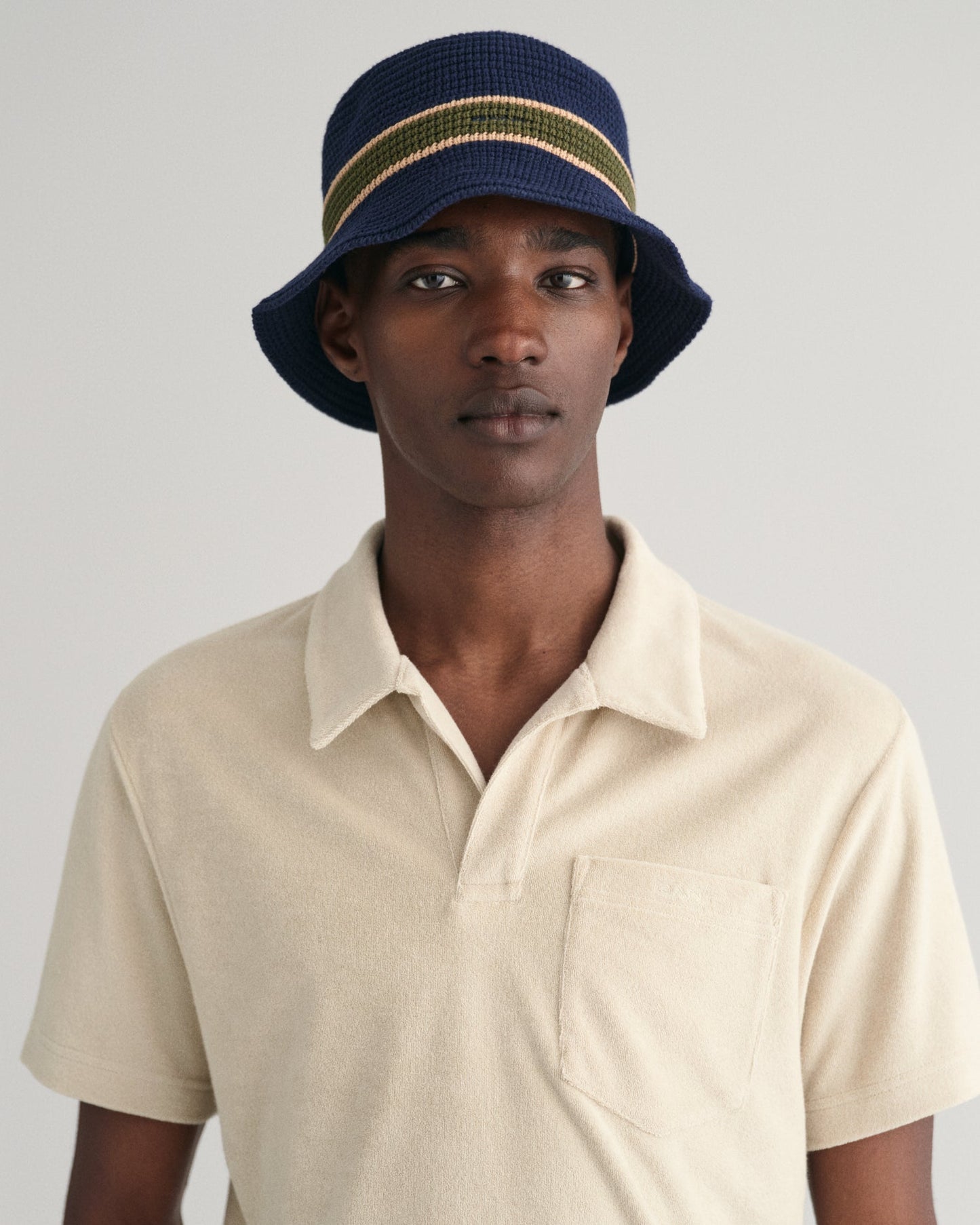 Men's Terry Cloth Piqué Polo Shirt - SILKY BEIGE