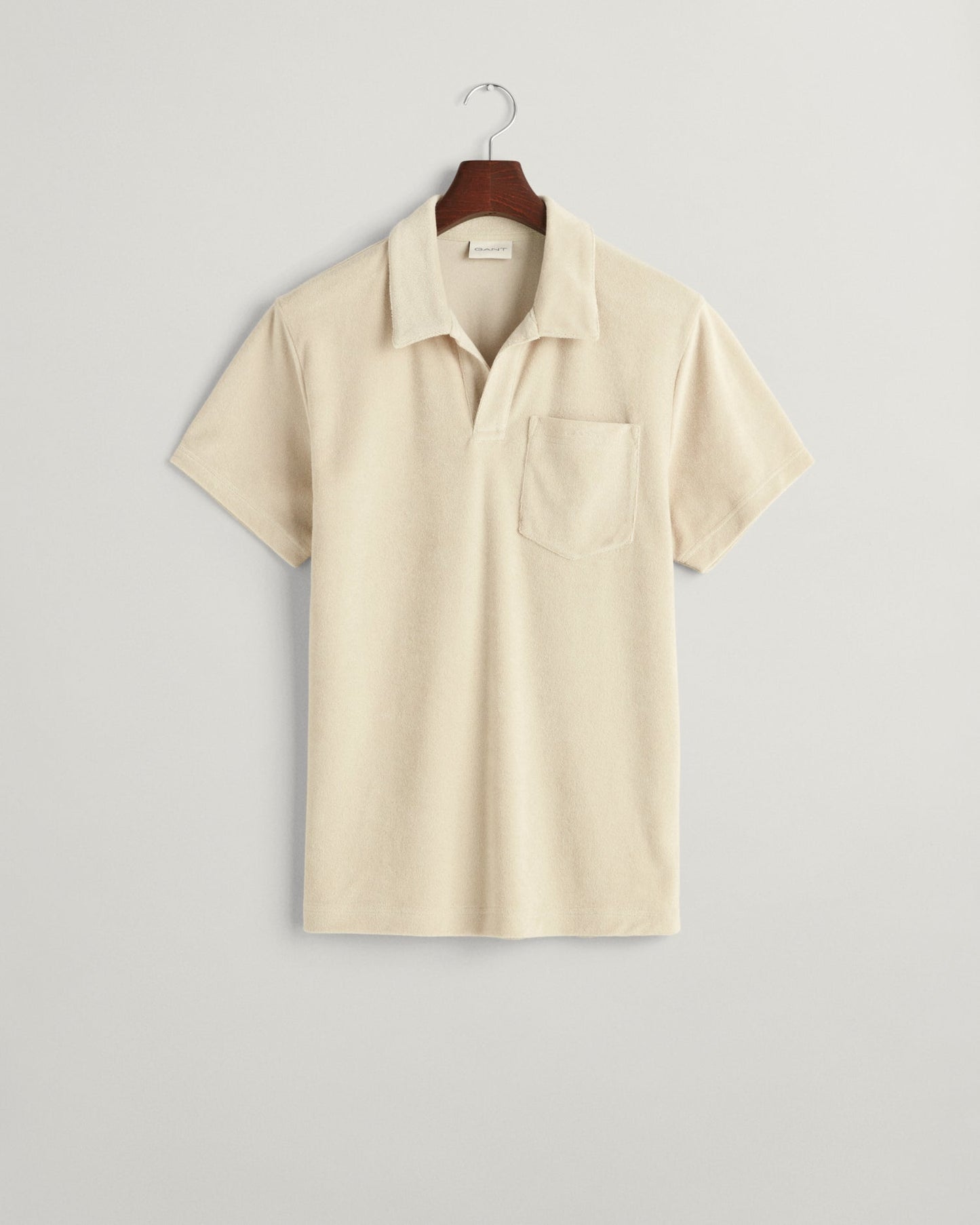 Men's Terry Cloth Piqué Polo Shirt - SILKY BEIGE