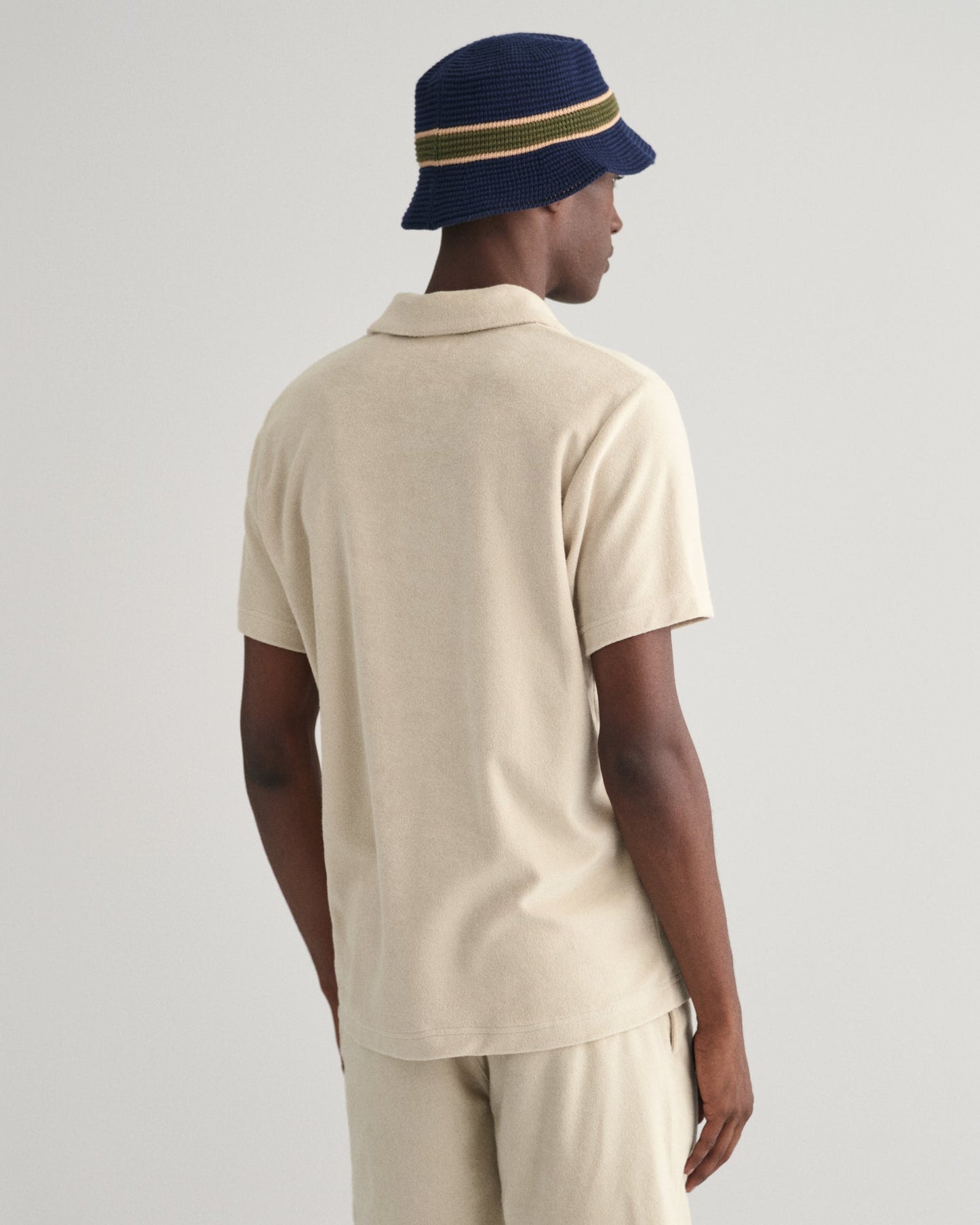 Men's Terry Cloth Piqué Polo Shirt - SILKY BEIGE