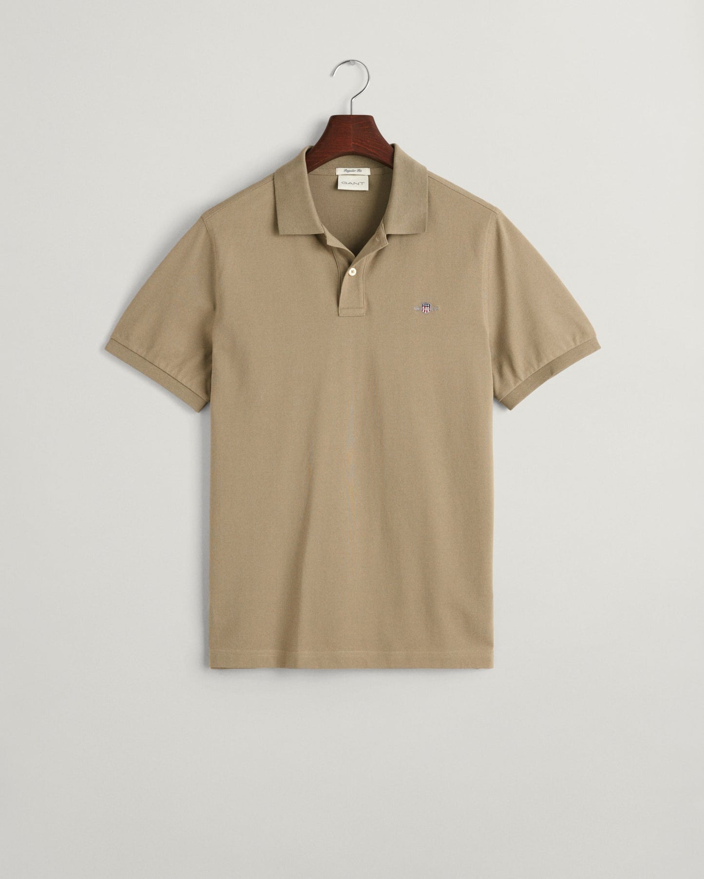 Men's Regular Fit Shield Piqué Polo Shirt - DRIED CLAY