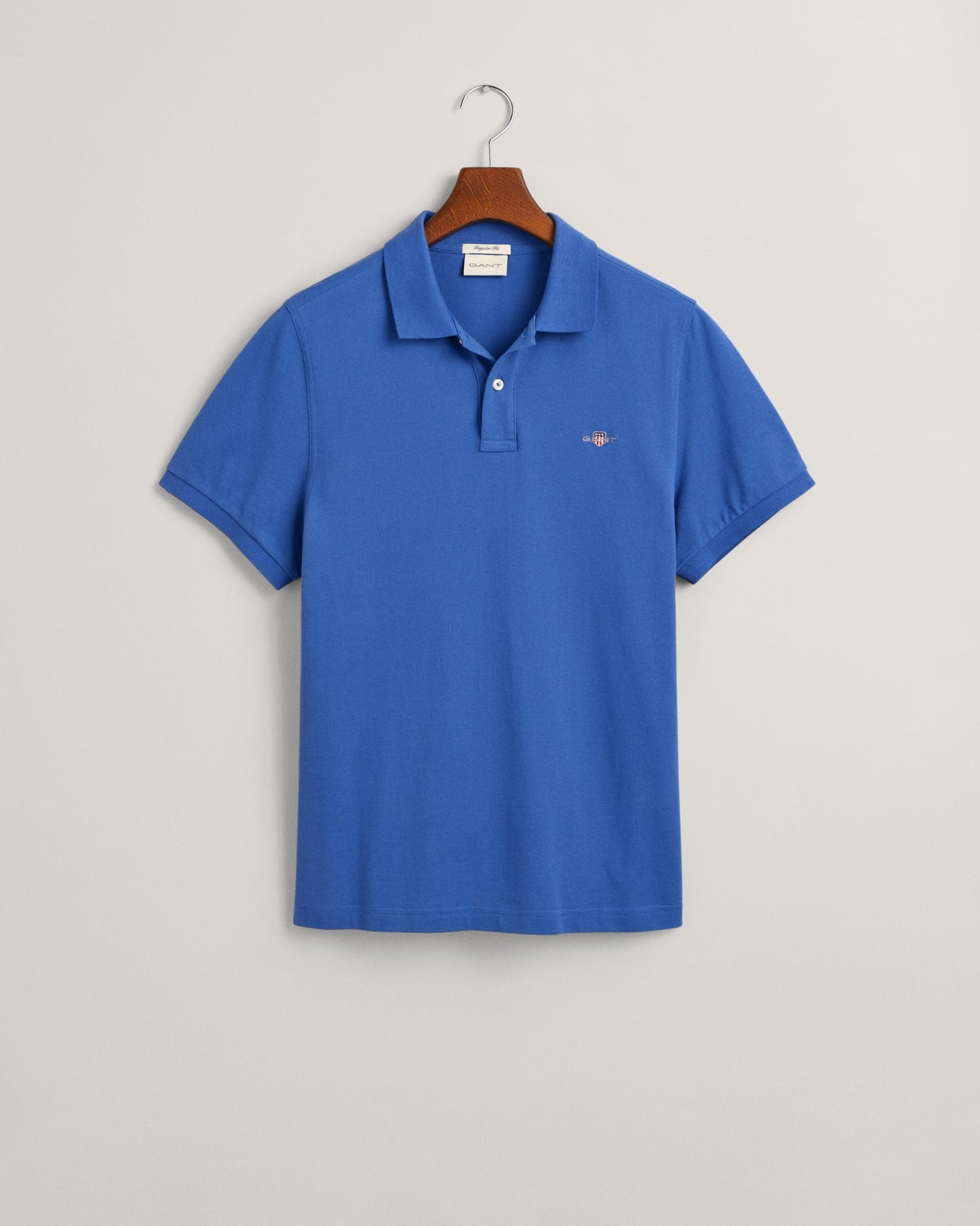 Men's Regular Fit Shield Piqué Polo Shirt - RICH BLUE