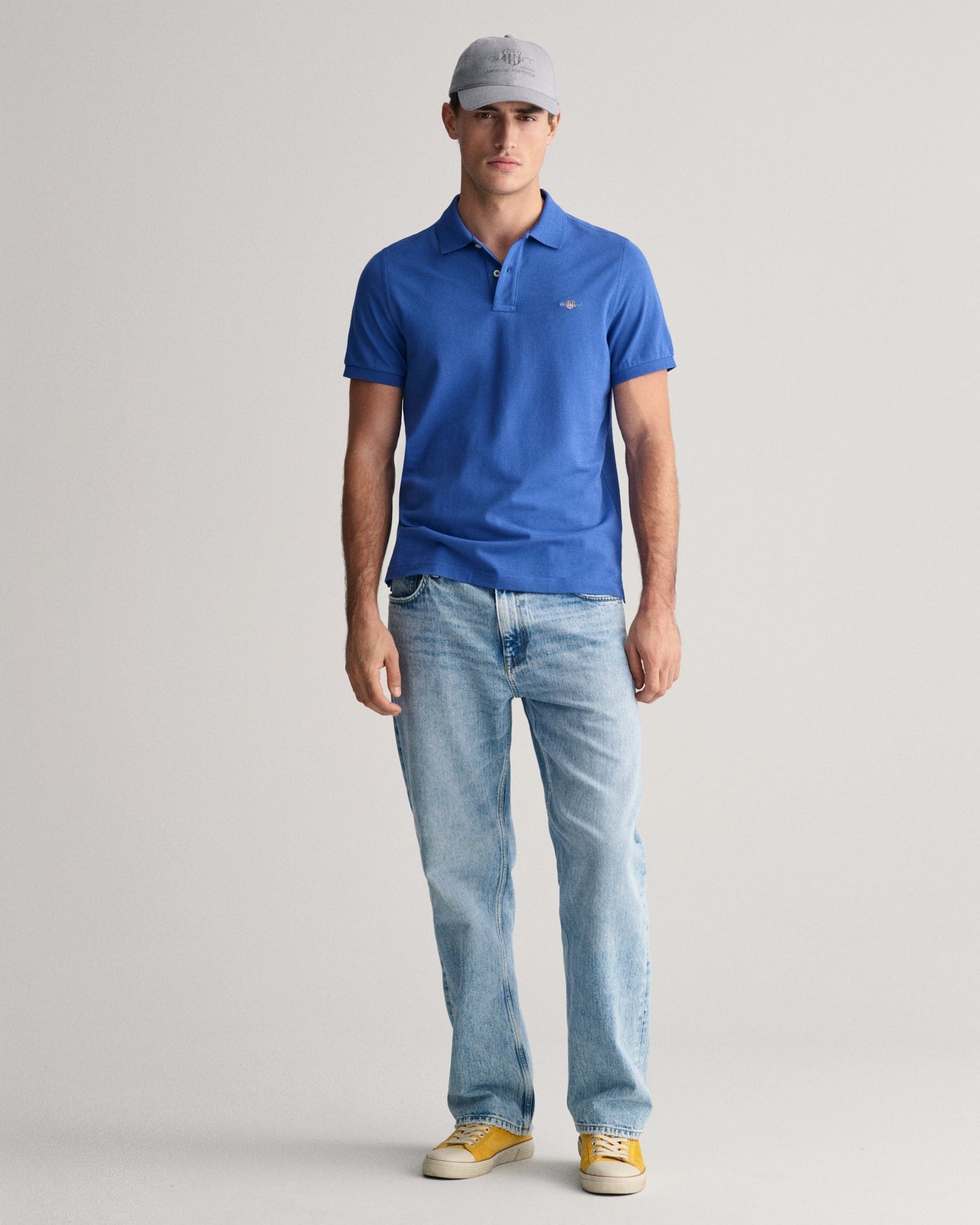 Men's Regular Fit Shield Piqué Polo Shirt - RICH BLUE