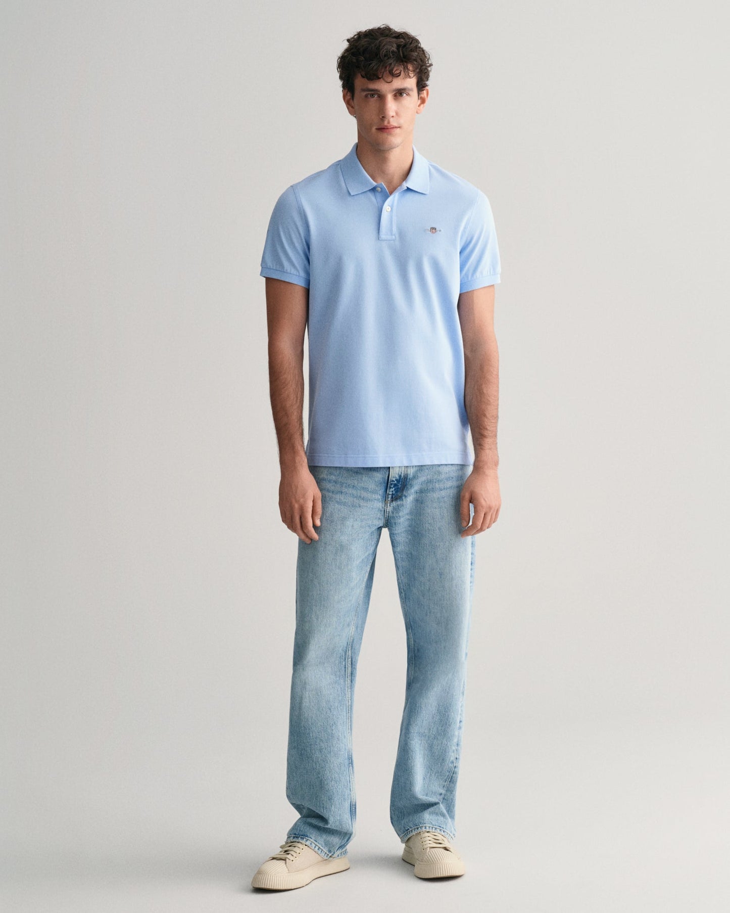 Men's Regular Fit Shield Piqué Polo Shirt - CAPRI BLUE