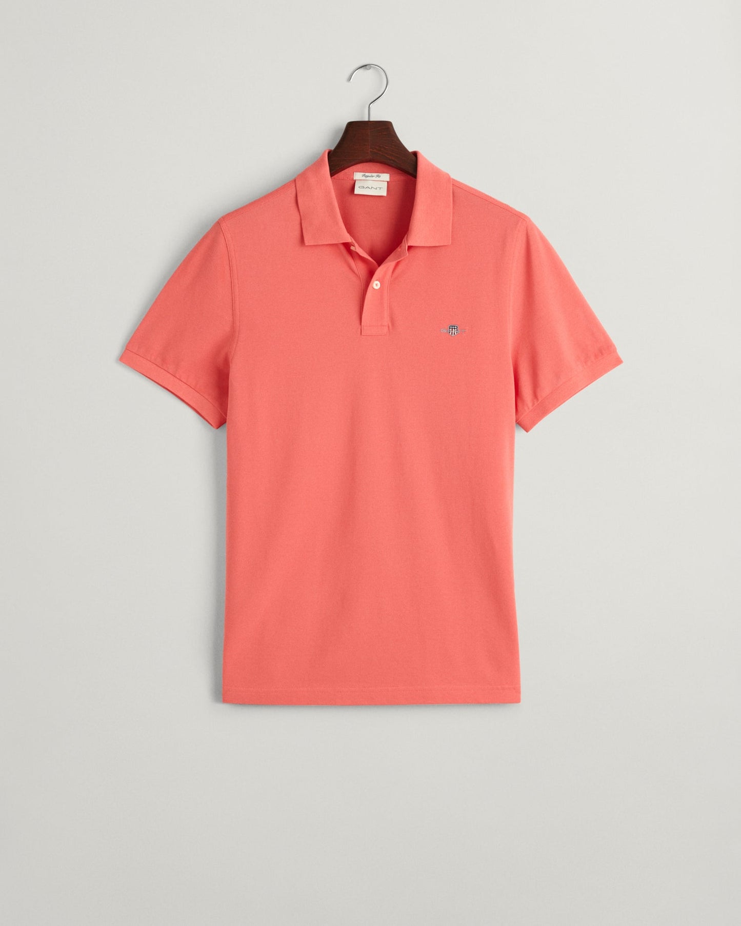 Men's Regular Fit Shield Piqué Polo Shirt - SUNSET PINK