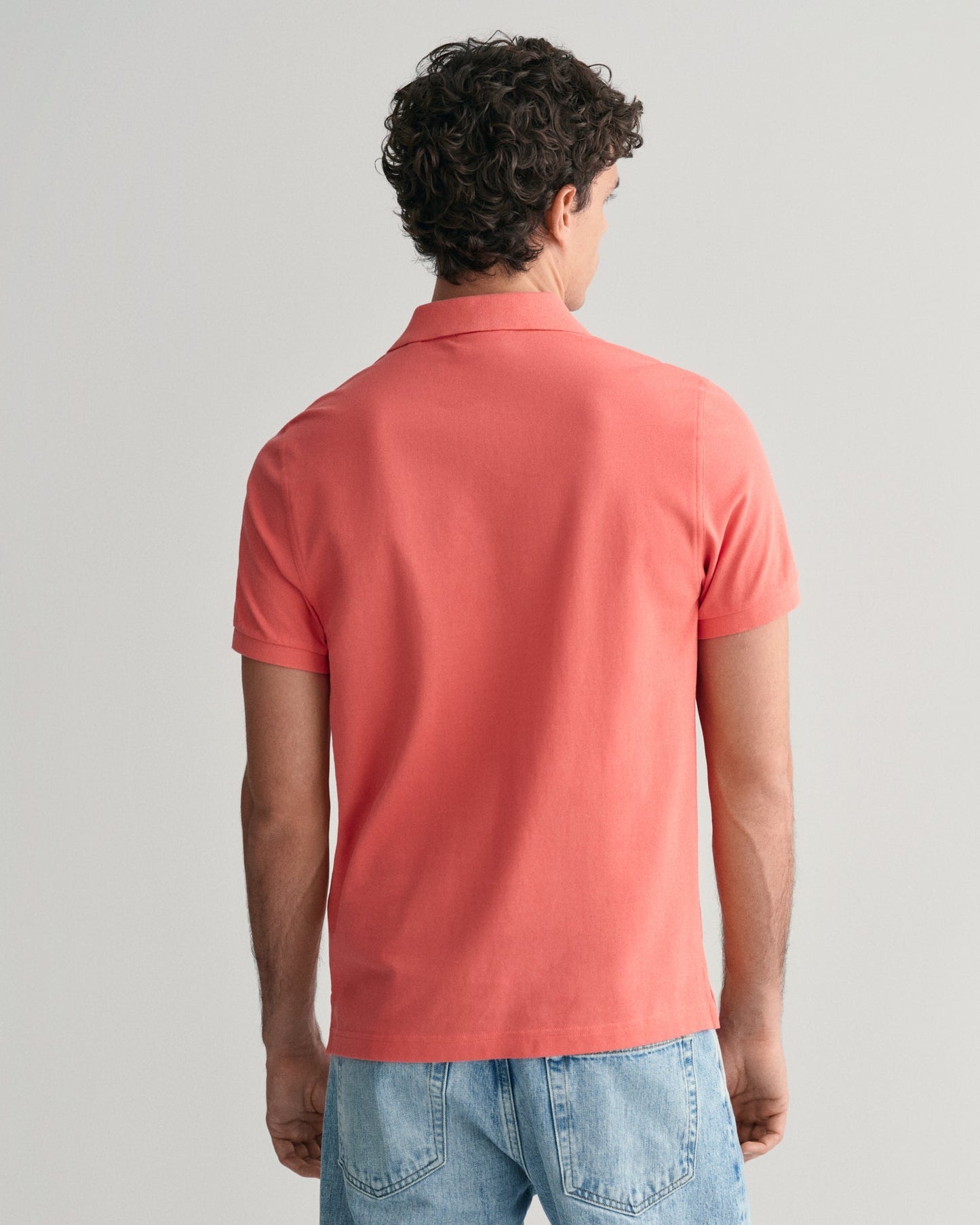 Men's Regular Fit Shield Piqué Polo Shirt - SUNSET PINK