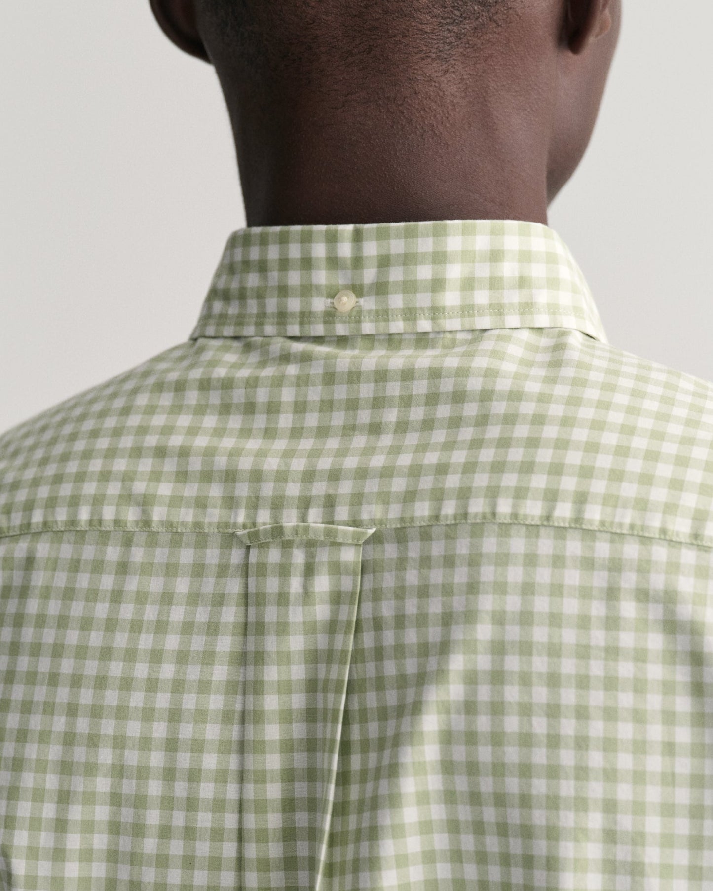 Men's Regular Fit Gingham Poplin Shirt - MILKY MATCHA