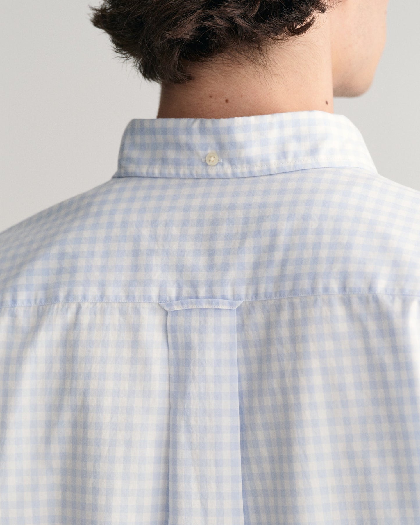 Men's Regular Fit Gingham Poplin Short Sleeve Shirt - LIGHT BLUE