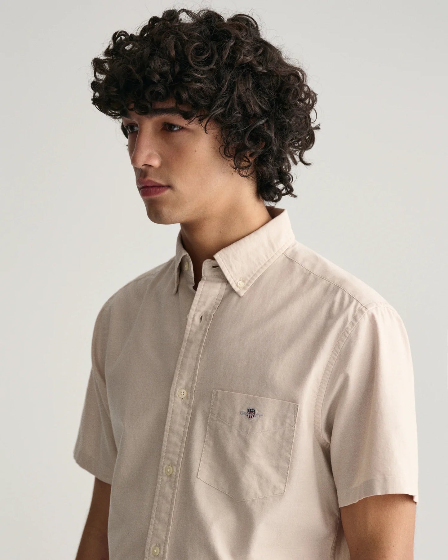 Men's Regular Fit Oxford Short Sleeve Shirt - DRY SAND