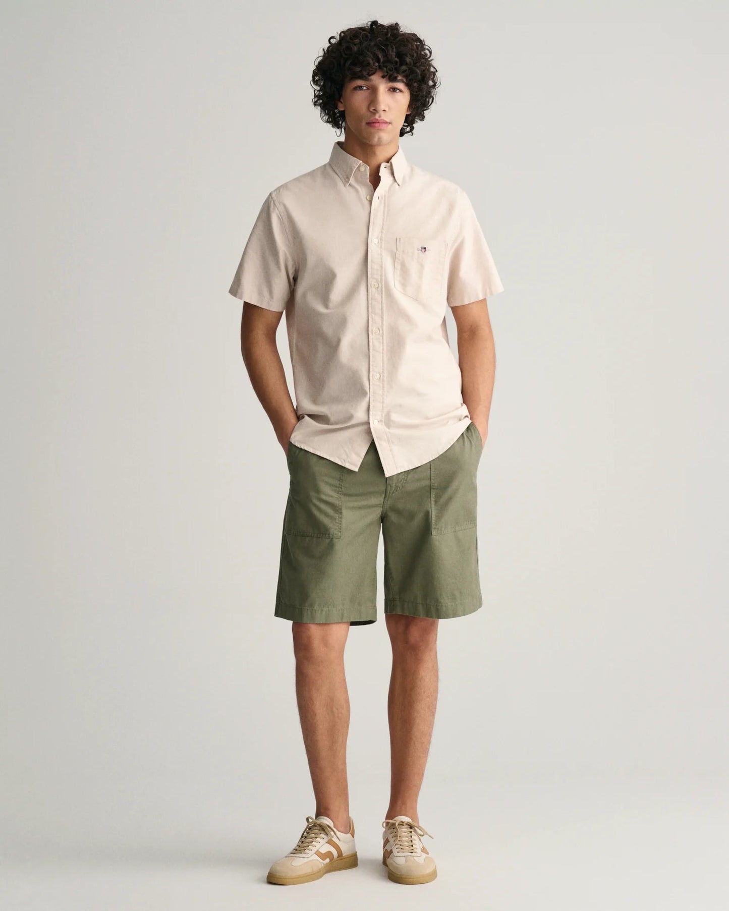 Men's Regular Fit Oxford Short Sleeve Shirt - DRY SAND